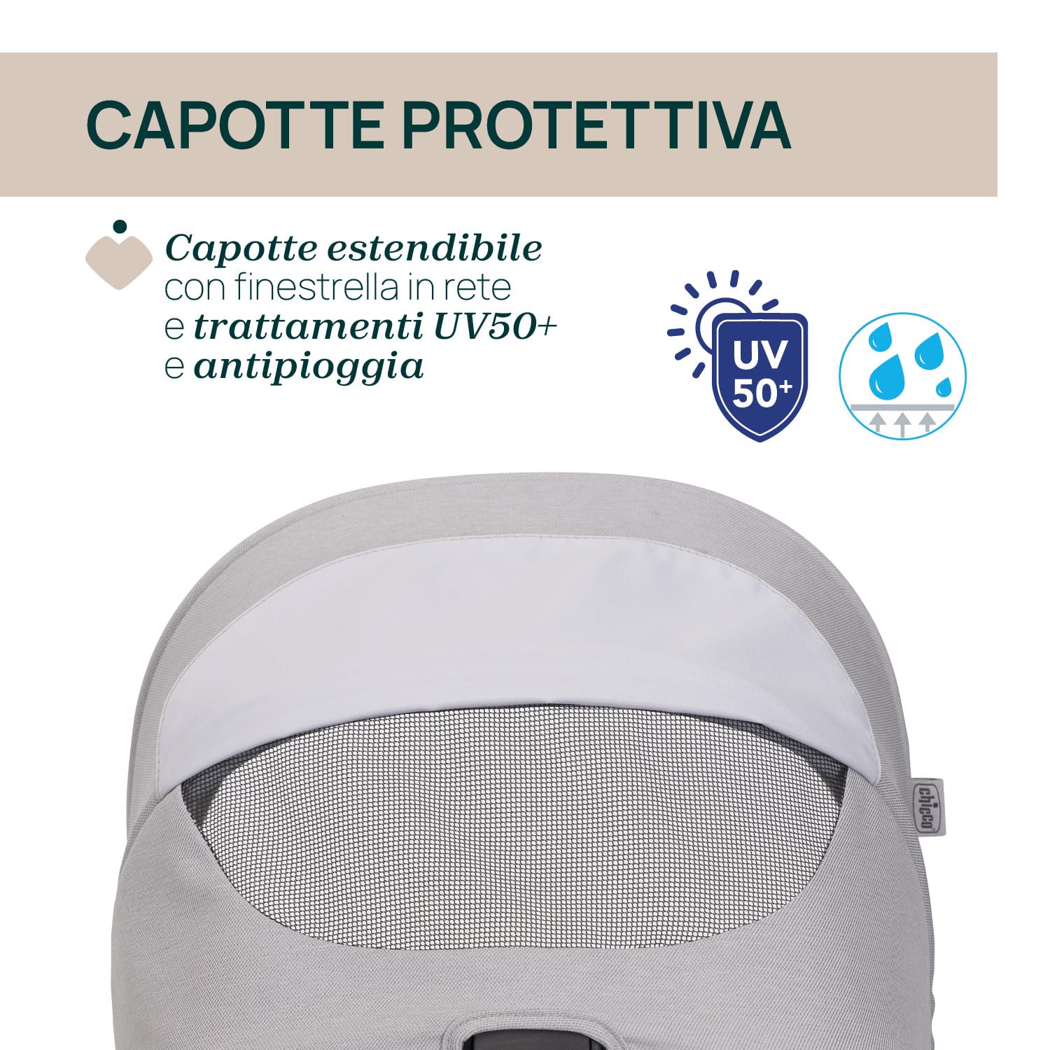 Chicco Passeggino Seety, Passeggino Leggero e Compatto Da 0 Mesi a 4 Anni, Portata Max 22kg, Passeggino Pieghevole, Schienale Reclinable, Chiusura Automatica in 1 Gesto, Capotte Parasole e Parapioggia