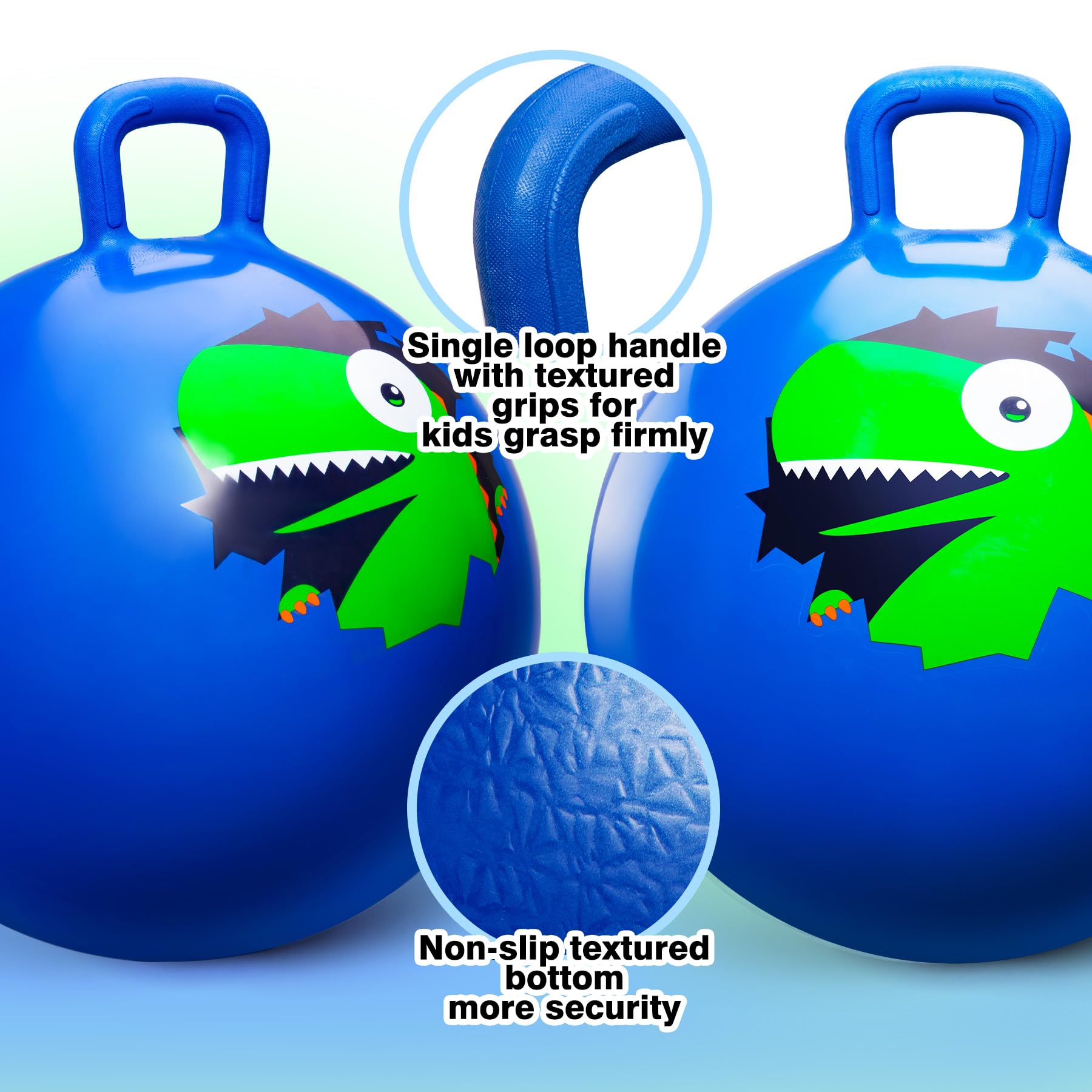 Vastoy 20 Inch Space Hopper Ball for Kids 6-9 Years, Anti-Slip Space Hopper with Hand Pump - Image 3