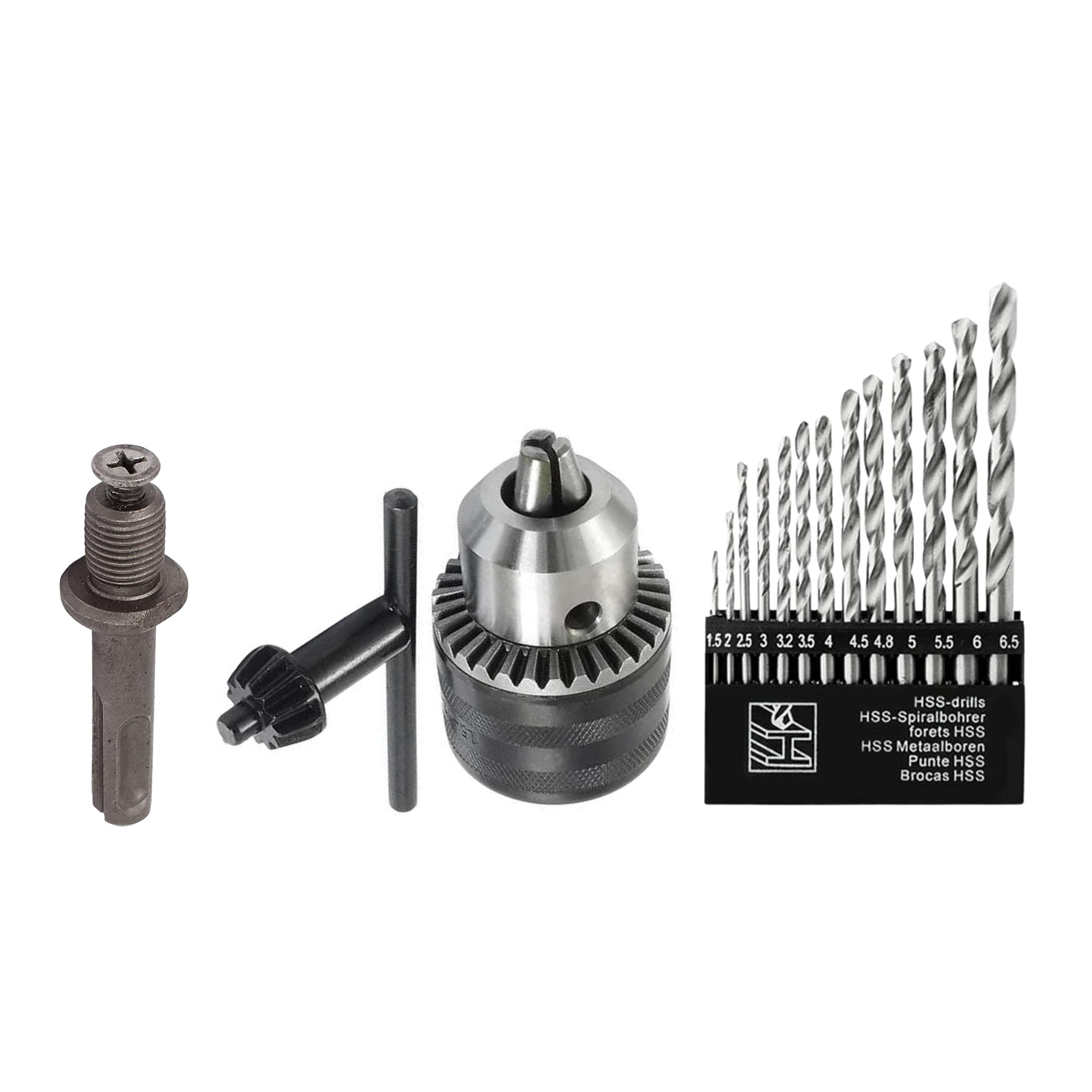 Yuri 13mm drill chuck size 1-13mm and key set heavy duty with SDS