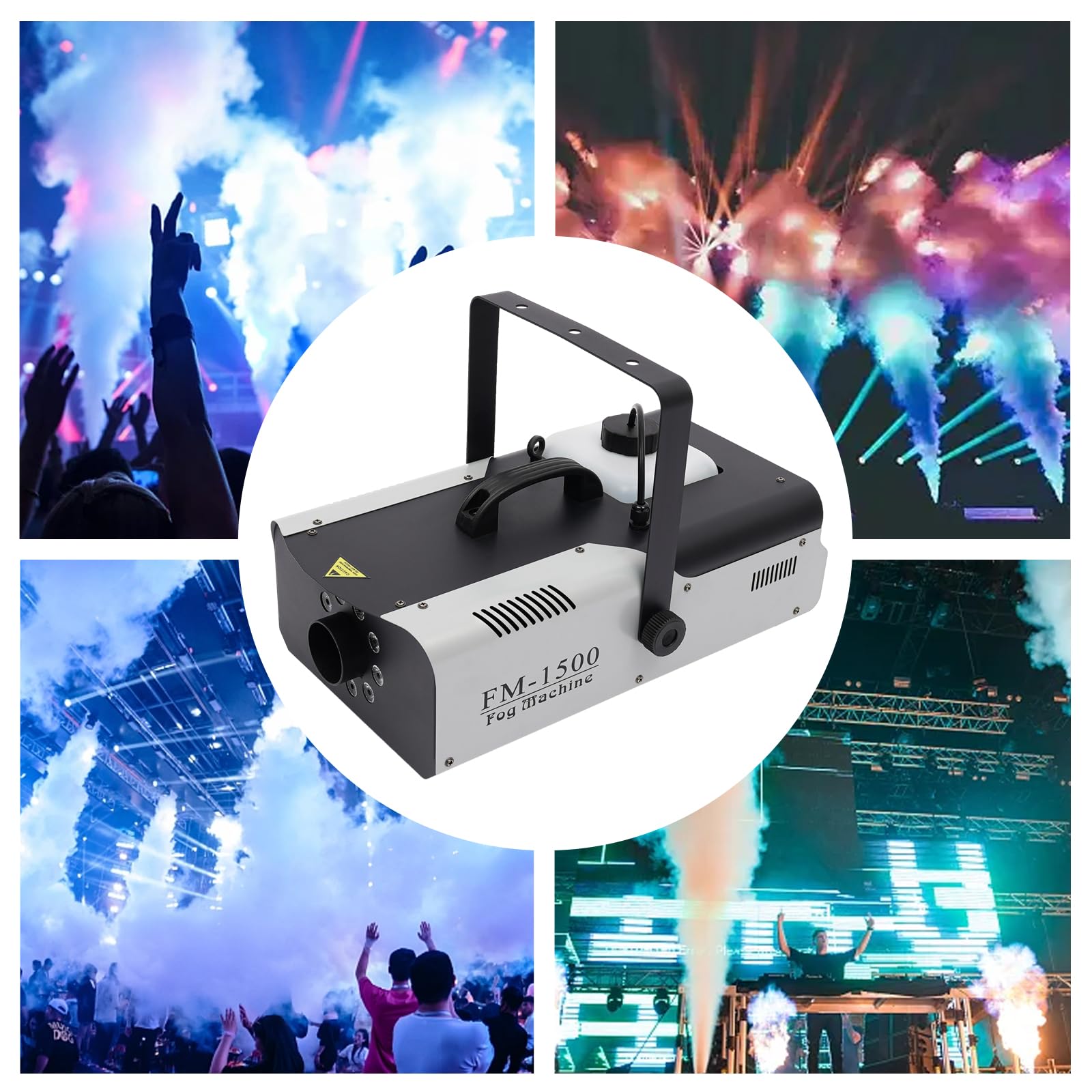 1500 W, macchina per nebbia a LED 3 in 1, telecomando senza fili, ideale per la progettazione dell'atmosfera sul palco durante concerti dal vivo, palcoscenico, teatro, spettacoli DJ