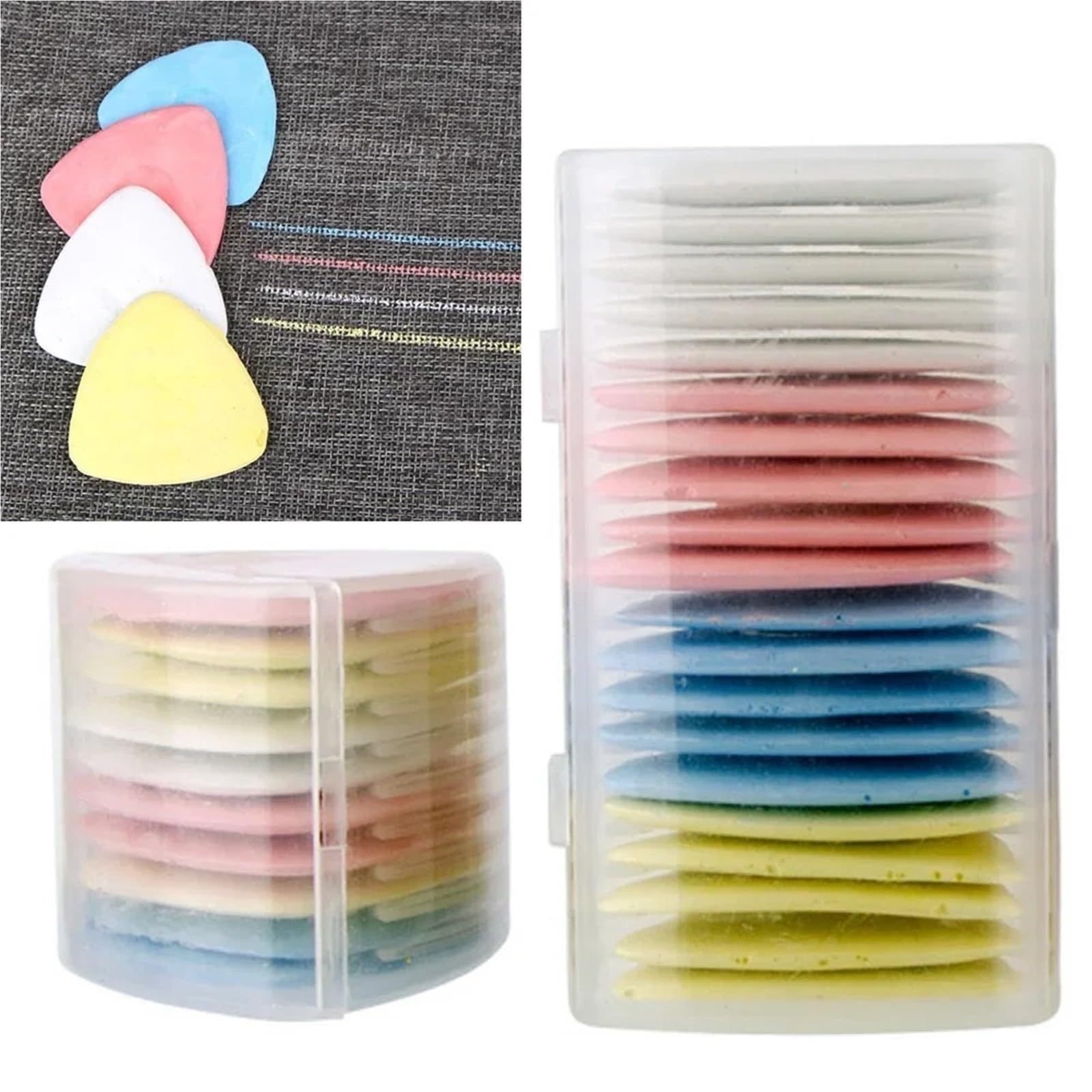 Schneiderkreide Bunte löschbare Nähen Schneider Kleidung Muster DIY Nähzubehör Stoff Marker Handarbeiten Zubehör für Stoff(White 20PCS)