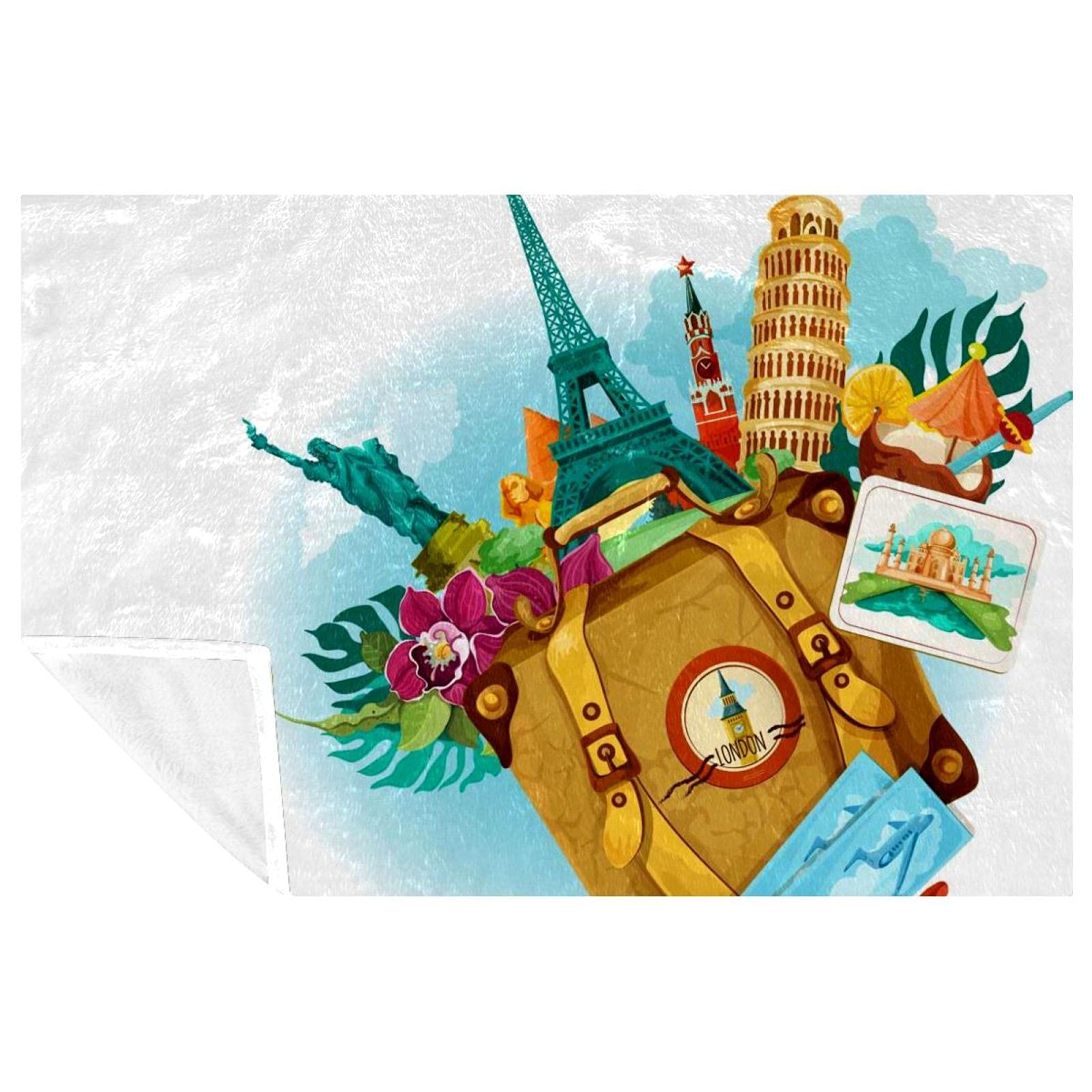 Poster de voyage couverture douce et chaude grand lit canap&eacute; 150x100