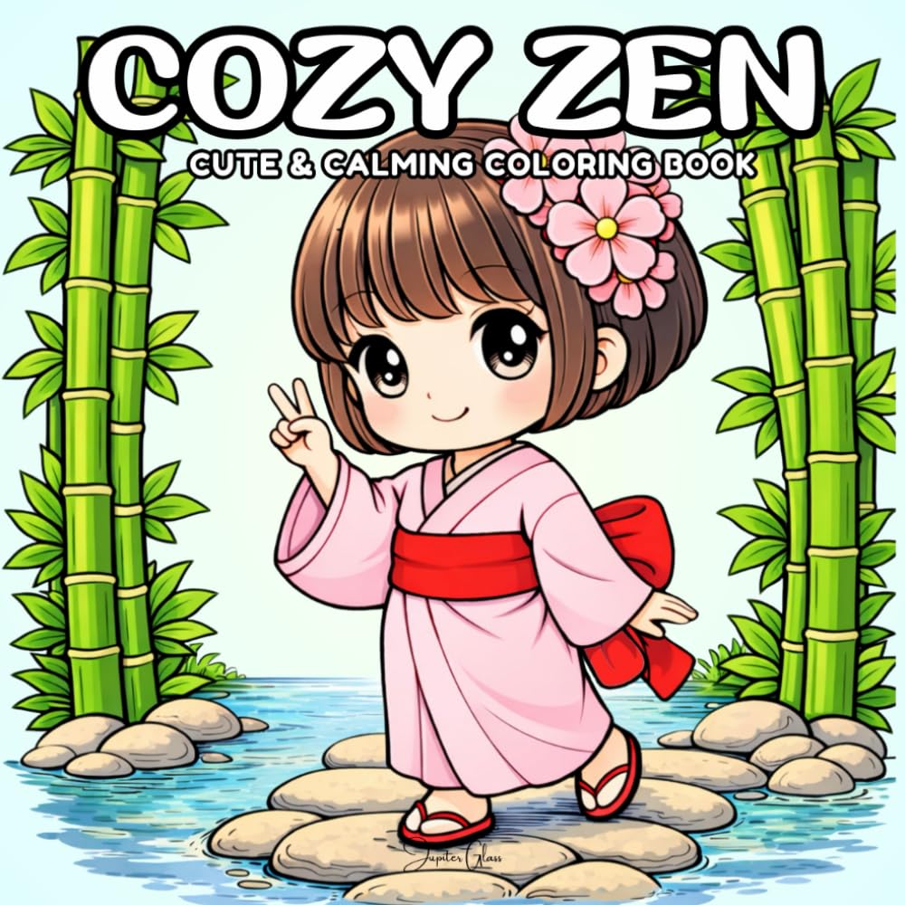 Cozy Zen: Coloring Book for Adults and Teens Featuring Cute Serene Scenes of Girly Tranquility and Mandalas for Relaxation