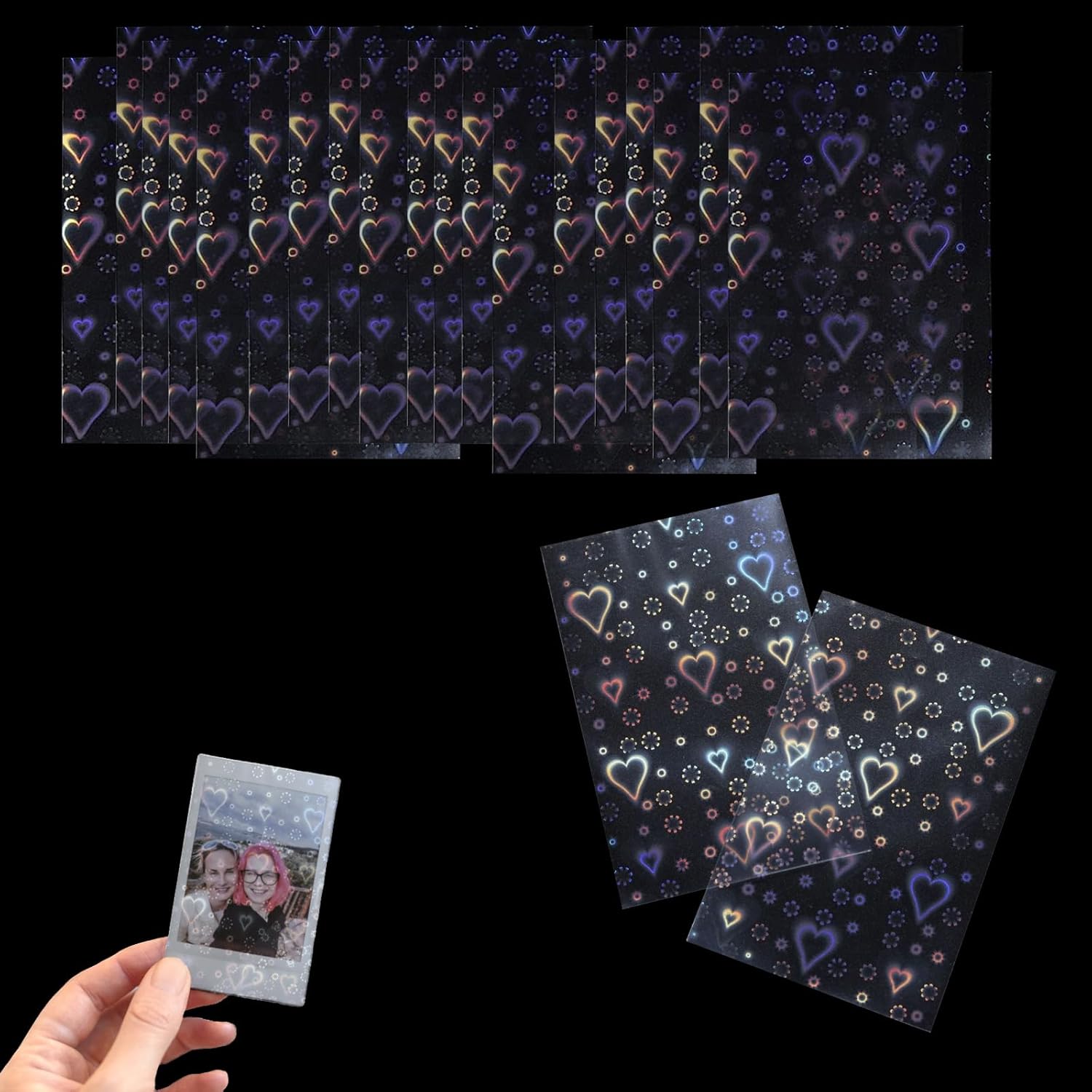 Photocard Sleeves, 50PCS Laser Flashing Kpop Photocard Sleeves Kpop