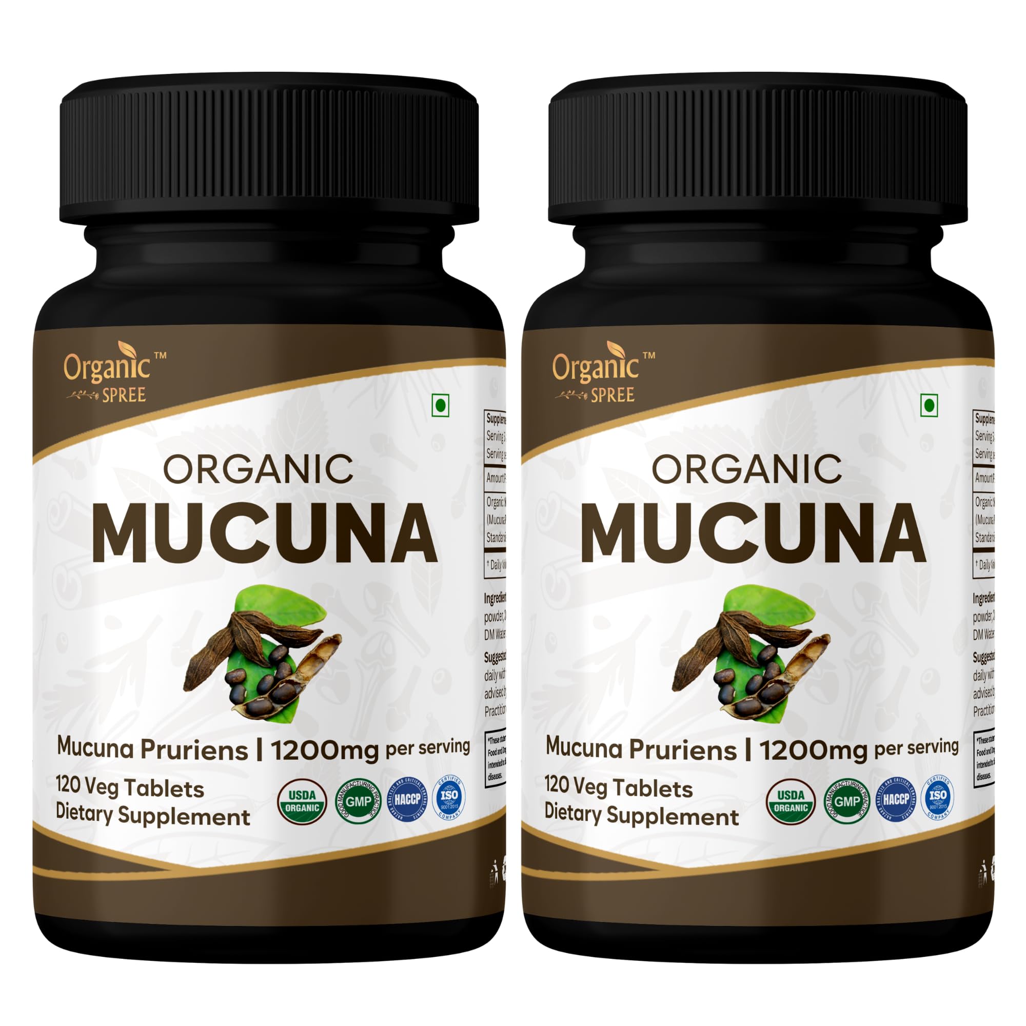 ORGANIC SPREE Mucuna 120 Tablets - Supports Mood, Relaxation & Immunity* - Mucuna pruriens - 60 Days Supply - USDA Organic, GMP, HACCP Certified — Amazon image 11