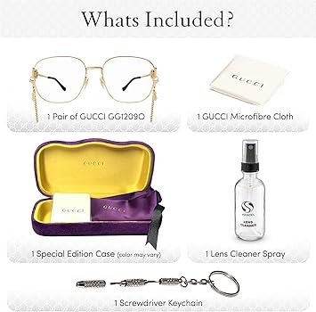 GUCCI ゴールド 四角形サングラス ケース・説明書付き GUCCI ゴールド 四角形 メガネ ケース付き