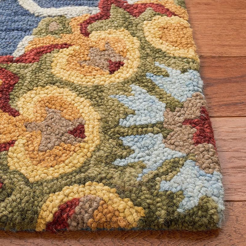 Image of Embossed Handmade GH Wool Thick Geometrical Carpet is a Stylish and Practical Addition to Any Living Room 7X9