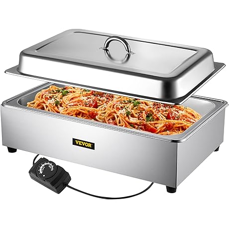 VEVOR Commercial Brisket Warmer Food Bain Marie Full-Size Steamer Buffet