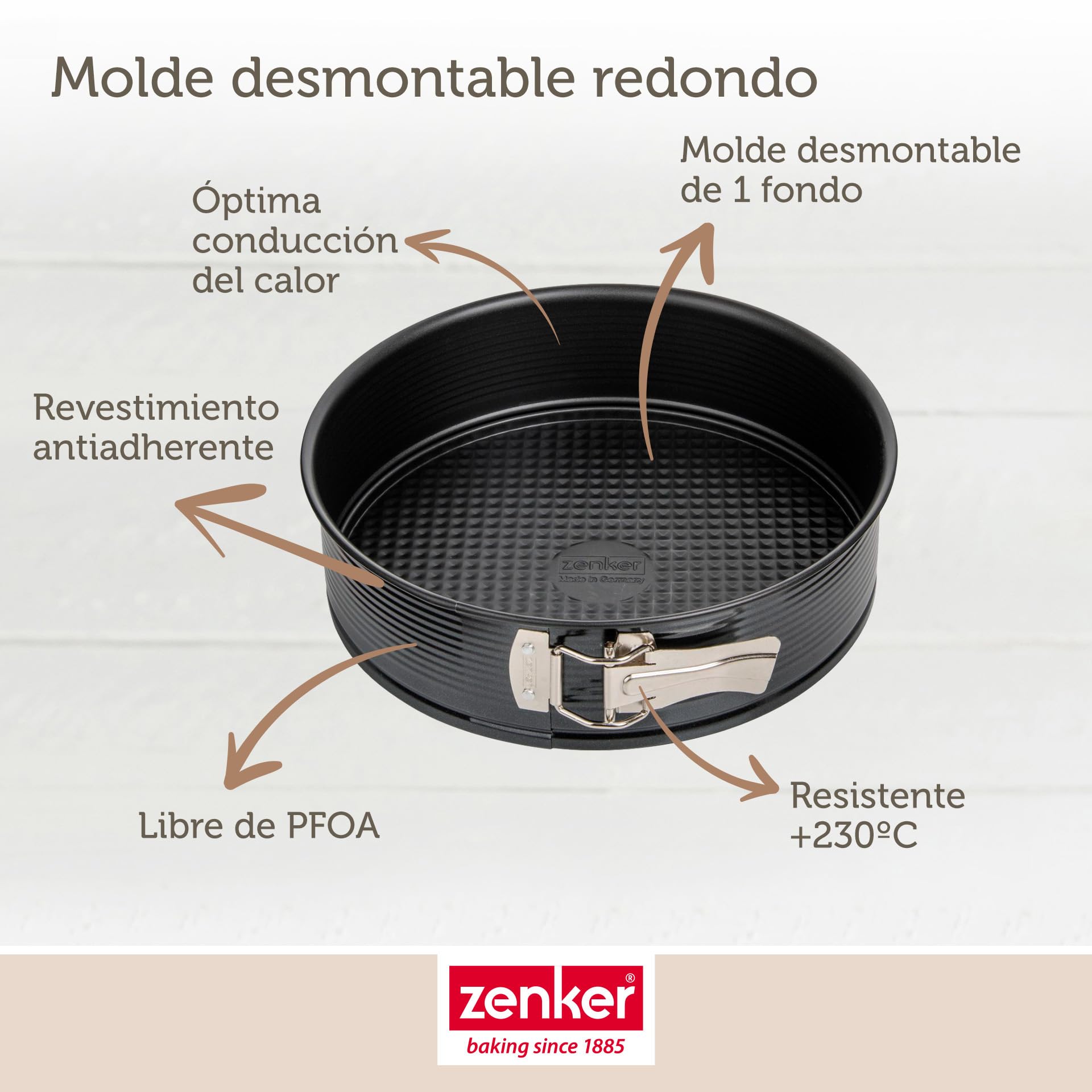 Visita la tienda de Zenker Zenker Black Metallic Molde Desmontable 20 cm 1 Fondo, Molde Reposteria, Molde Tarta o Molde Bizcocho en Acero con Revestimiento Antiadherente, Resistente hasta 230ºC, Color Negro, 20x6,5 cm, 1 ud. in use