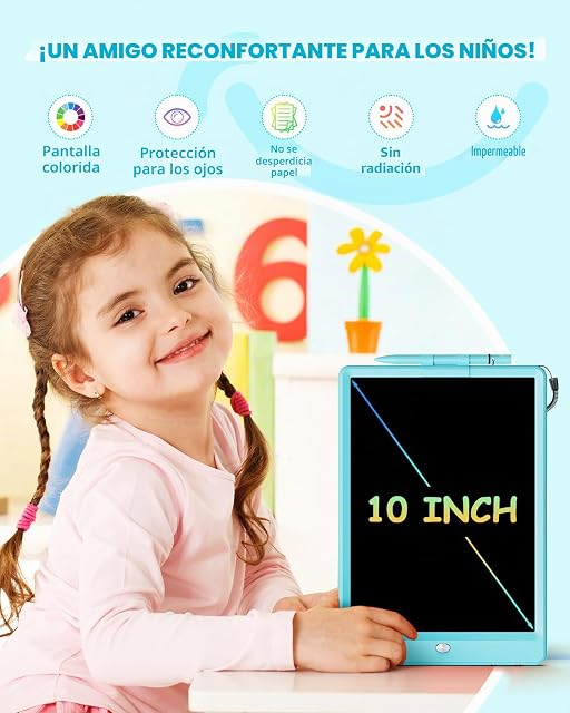 Foto 2 de 7 de ORSEN Tableta de Escritura 10 Pulgadas, Tableta Gráfica Regalos para niños Niñas Bloc de escritura colorido