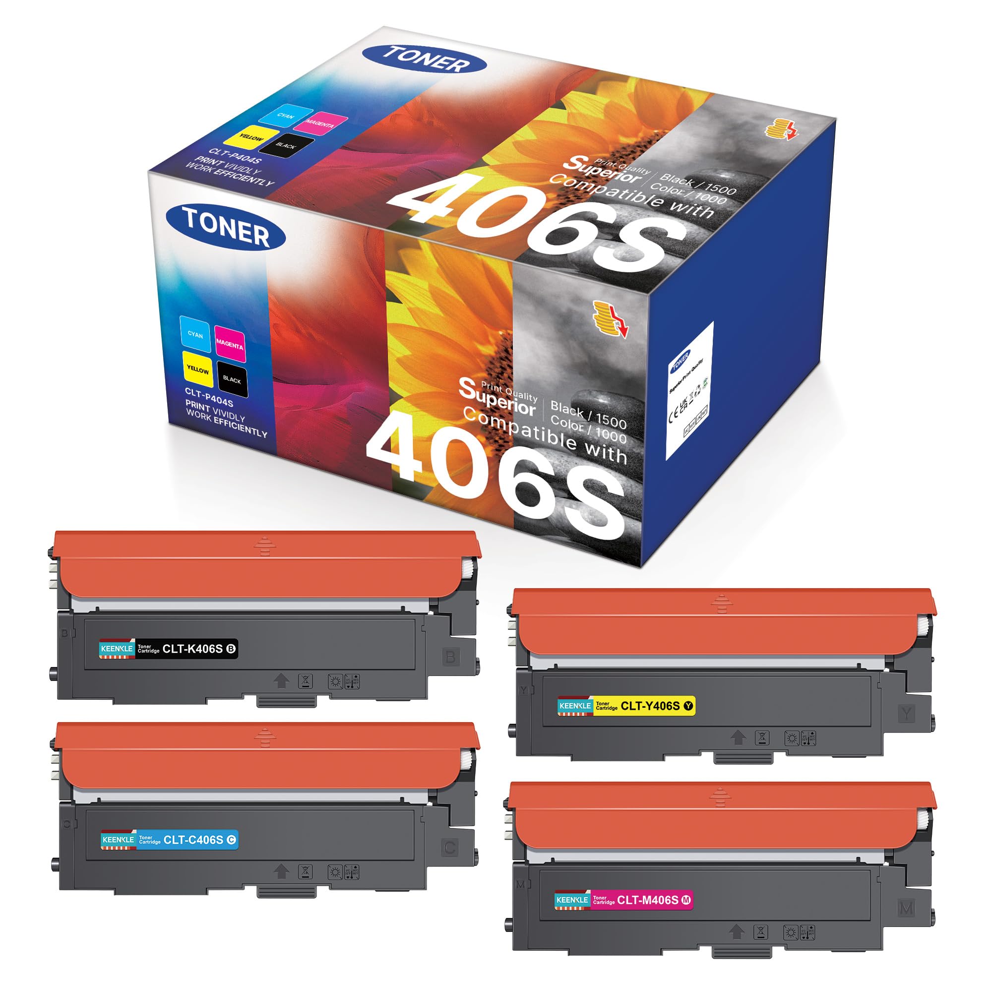 CLT-K406S CLT-P406S P406C Multipack Toner compatible avec Samsung CLT-P406C CLT-K406S pour Samsung Xpress CLP-365 CLX 3305 C460W C410W CLP-360 CLP-365W CLX-3305FN CLX-3305W CLX-330 0 C460FW (lot de 4)