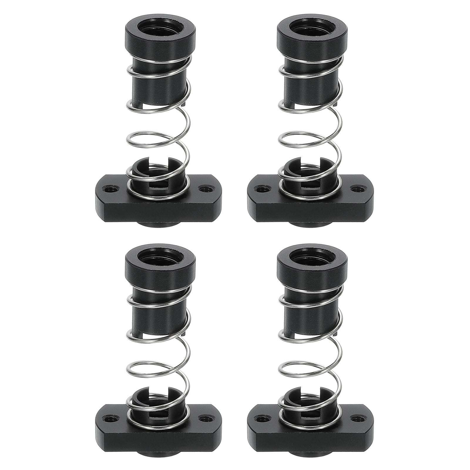 QUARKZMAN 4 szt. Nakrętka sprężynowa Tr8 x 2 T8 POM Anti-Gaming, eliminacja szczeliny nakrętki (gwint Acme, 2 mm Skok, 1 rozrusznik, 2 mm krok) z 2-M3 otworami na części DIY CNC do drukarki 3D