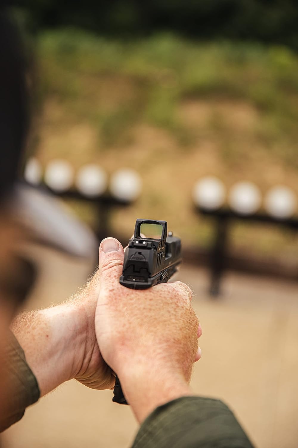 Crimson Trace RAD Open Reflex Pistol Sight with Auto Shutoff and Textured Sides for Full Size Handguns, Defensive Shooting and Competition