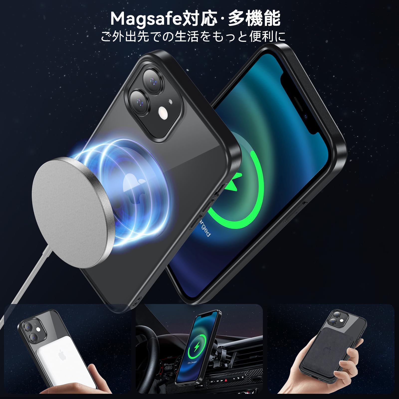 Amazon.co.jp: OWKEY iPhone 12 mini ケース 【ガラスフィルム付き  