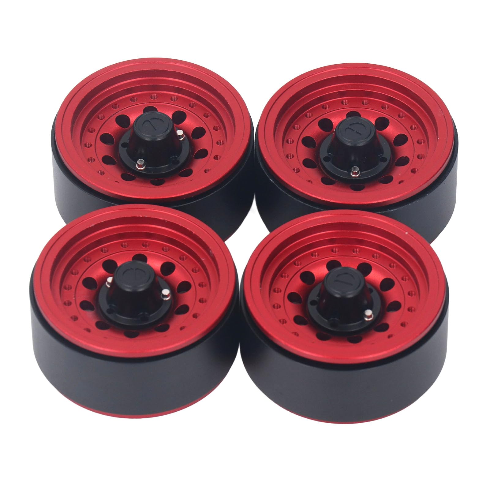 Set di Ruote Beadlock RC 1.9 Pollici in Alluminio (rosso)