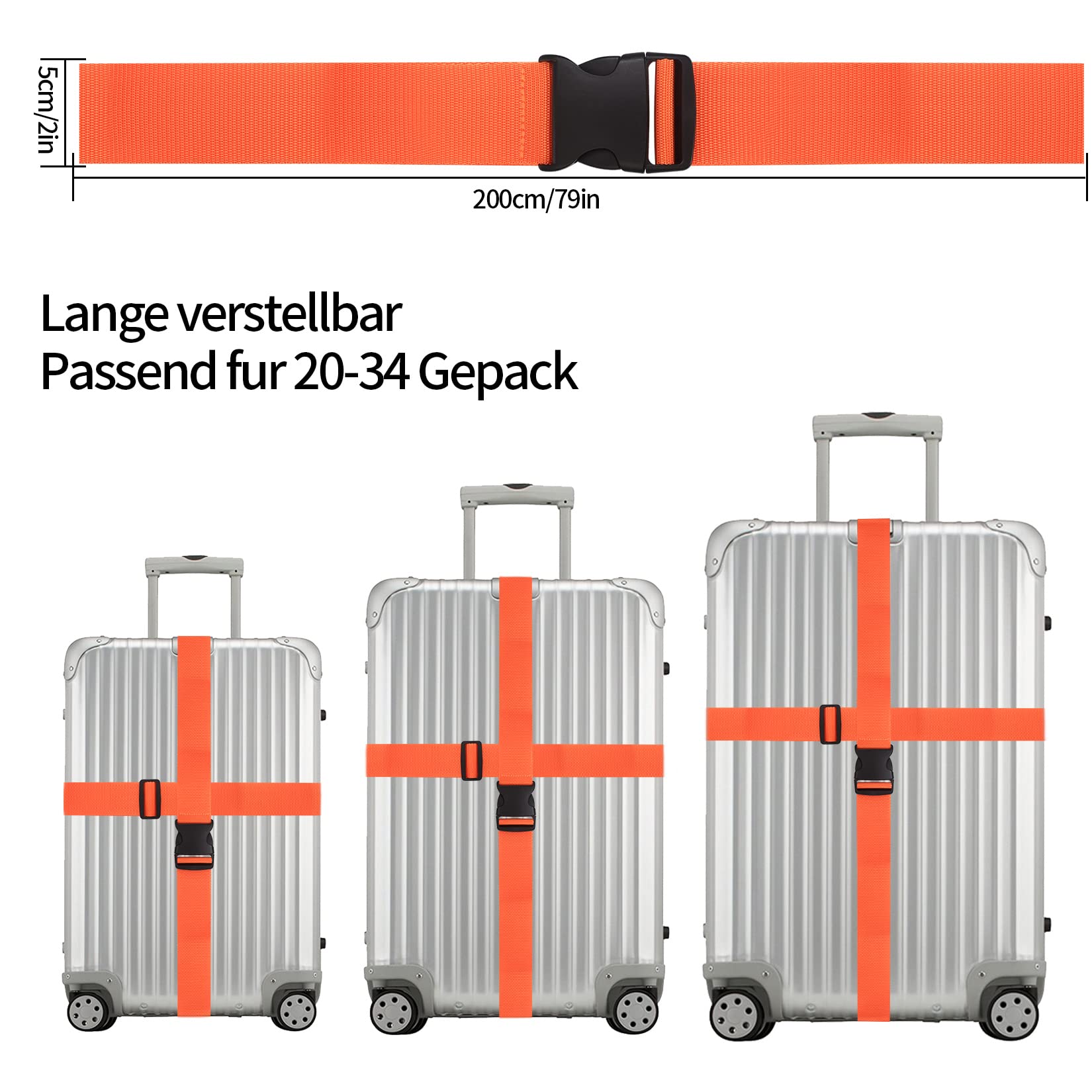 Sangles à Bagage Lot De 4 Sangles Valise Voyage Avec Étiquettes - Nylon Réglable - Pour Bagage 18-32 Pouces Sangle Securite Valise