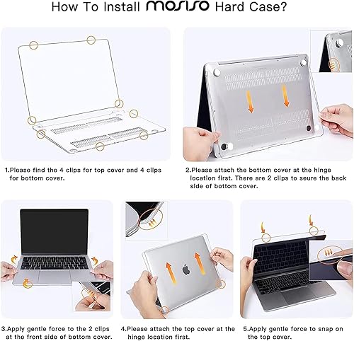Miniatura 26 de MOSISO Funda compatible con MacBook Air de 13 pulgadas 2022 2021 2020 2019 2018 versión A2337 M1 A2179 A1932 Touch ID, carcasa rígida de plástico