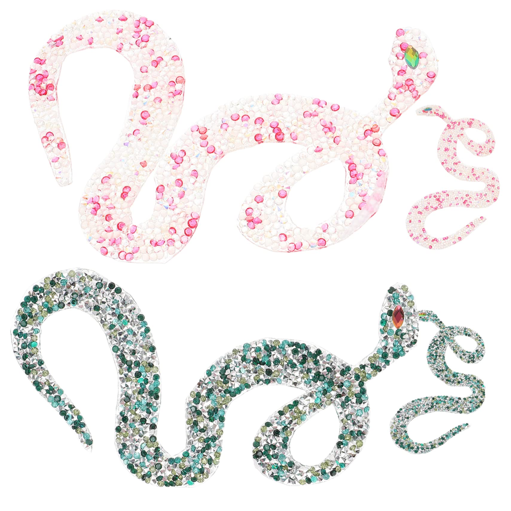 HOODANCOS 20 Pz patch di strass serpente vestiti di paillettes finiture in tessuto serpente toppe per giubbotti toppe per maglioni arredamento a forma di serpente per borsa