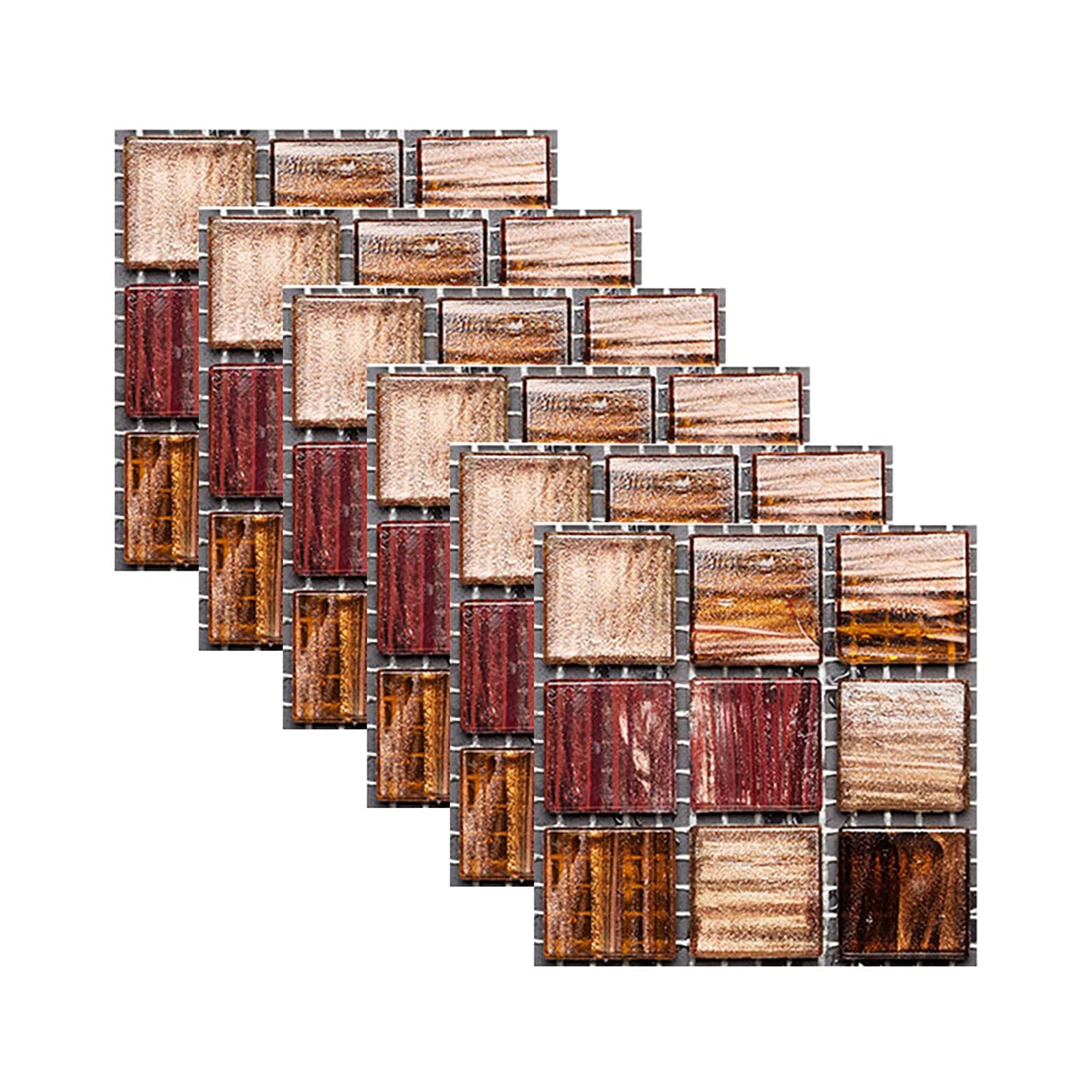 FRAKYEN 6 Sheet Peel and Stick Tile for Kitchen Marble Backsplash Self Adhesive Waterproof Wall Tiles Back Splashes Decal Tile Peel and Stick for Kitchen Bathroom Fireplace Laundry Room 8"x8"