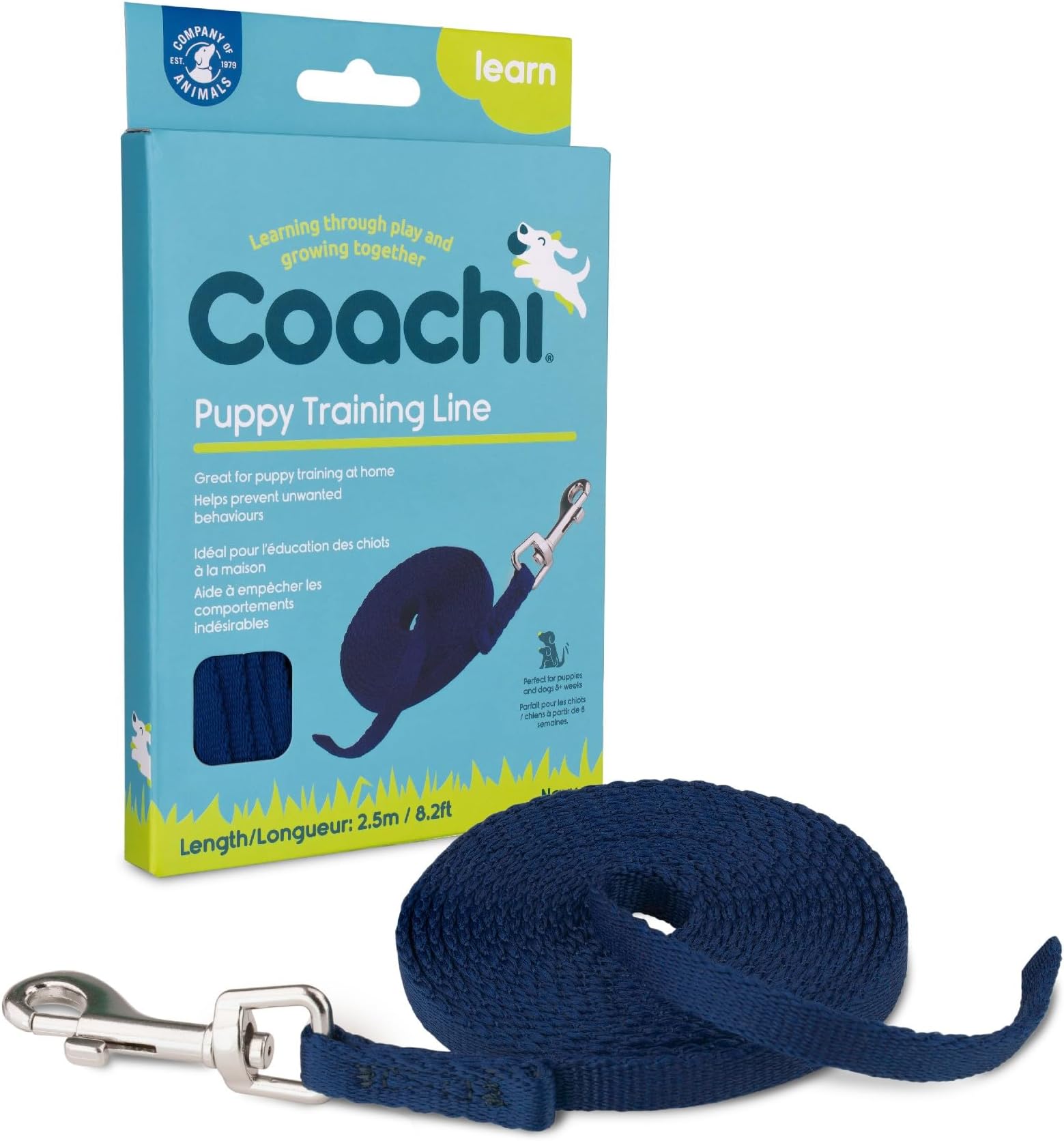 Coachi Puppy Training Line, Toilet Training, Jumping Up, Running Off, Place Avoidance, Chewing, House Manners, Easy to Use, Lightweight Indoor House Lead. Suitable for Puppies & Newly Acquired Dogs