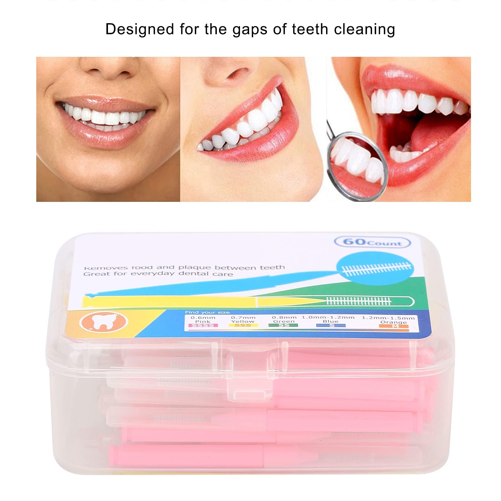 60Pcs Braces Brush for Cleaner Interdental Brush Soft Dental Tooth Picks Floss Sticks Toothpick Dental Teeth Flossing Head Oral Dental Hygiene Flosser Cleaning Tool for Braces Oral Cleaning Pink - Image 4