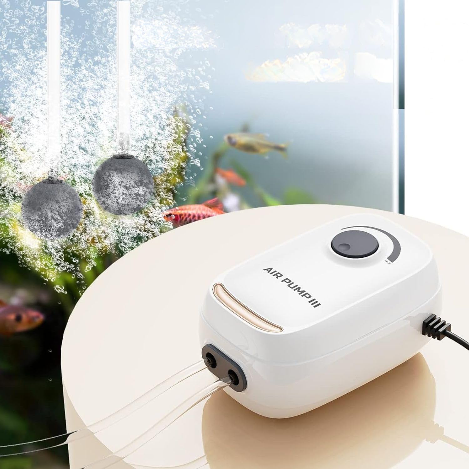 VAYINATO BL-199SA | 3W Powerful Aquarium Air Pump with Dual Outlets, Adjustable Oxygen Flow & Ultra Silent Operation | Aquarium Aerator Pump for Fish Tanks | Includes Air Tube & 2 Air Stones-image-27