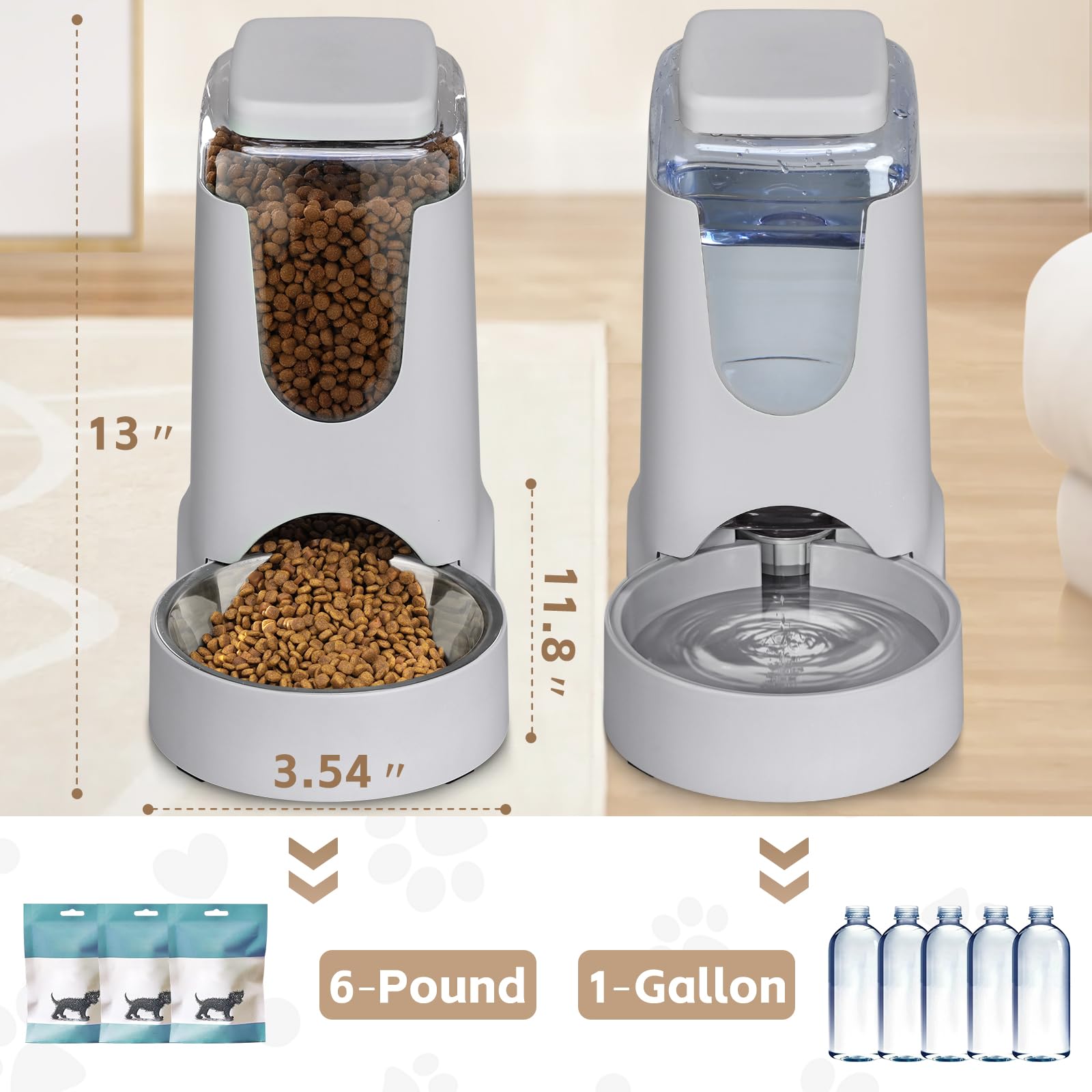 Gravity Feeders For Cats Automatic Cat Feeder Water Dispenser