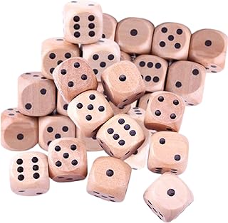 木製サイコロ さいころ ダイス Dice 木 かわいい 癒やし すごろく ダイス ゲーム 6面セット 点の目(16mm, 30個セット)