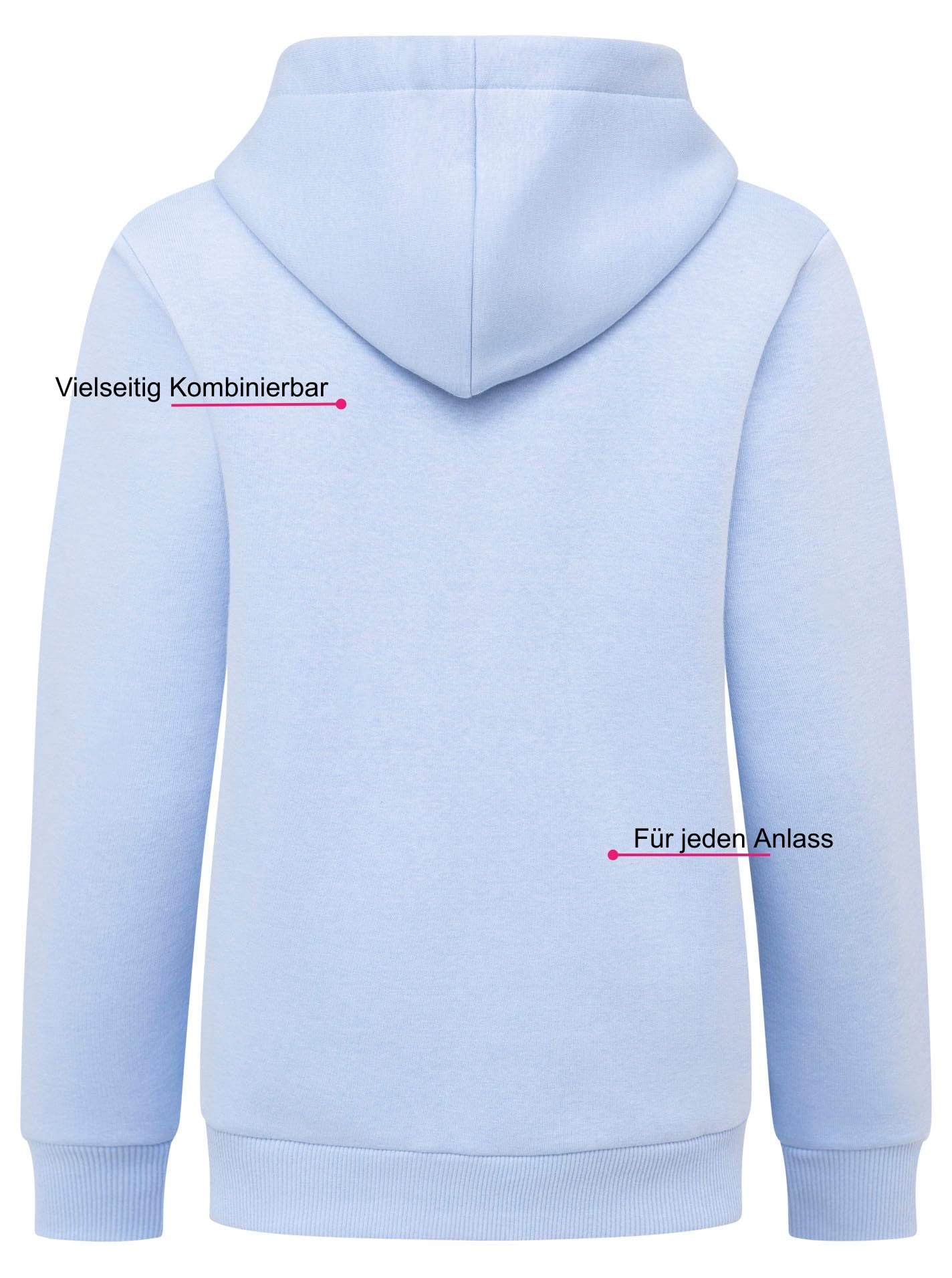 Zwillingsherz Damen Sweatshirt Jacke mit Kapuze – Kuschelige Oversize Hoodie-Jacke – Weiche Sweatjacke für Frauen mit Leo Kordelzug und Herzen – Stylischer Look für Frühling, Herbst & Winter