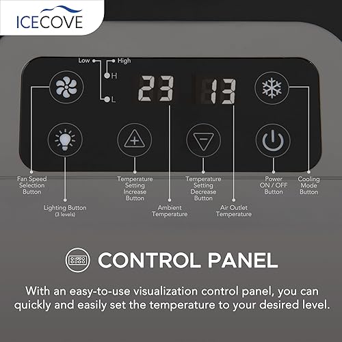 Miniatura 8 de IceCove Aire acondicionado portátil con batería adicional, unidad de CA portátil de 2500 BTU, bajo consumo de energía de 250 W, 25.5 V CC, 2