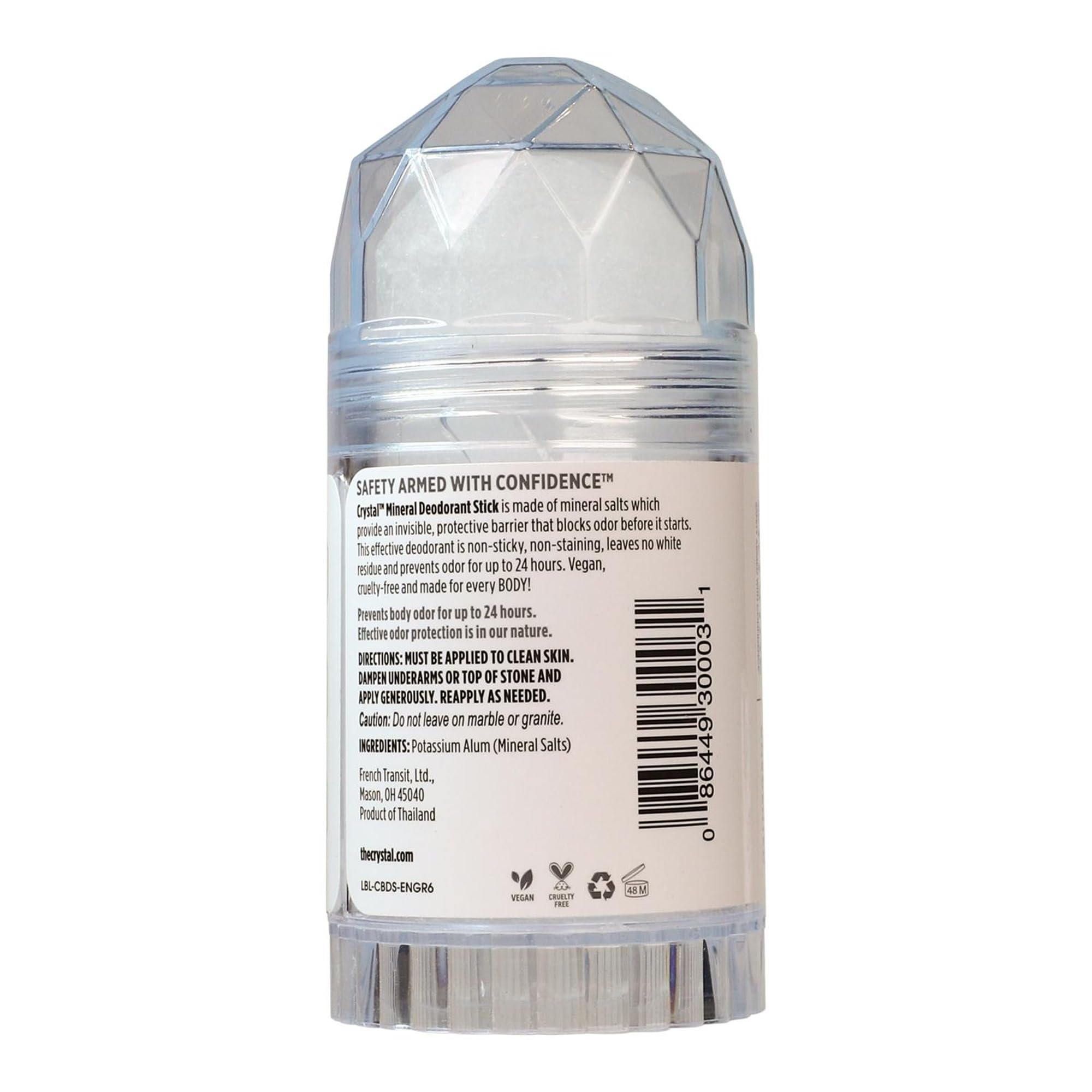 Crystal Mineral Deodorant Stick, Unscented 4.25 oz (Pack of 3) thumbnail 2