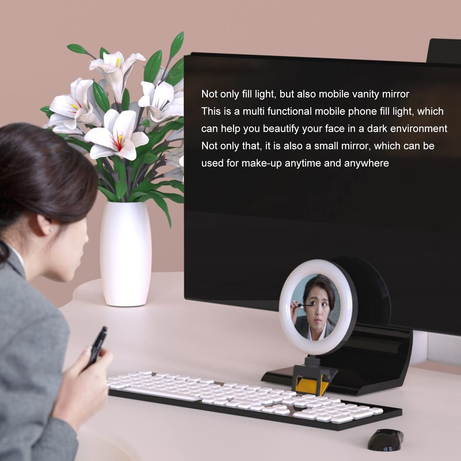 LED Mirrored Phone Fill Light