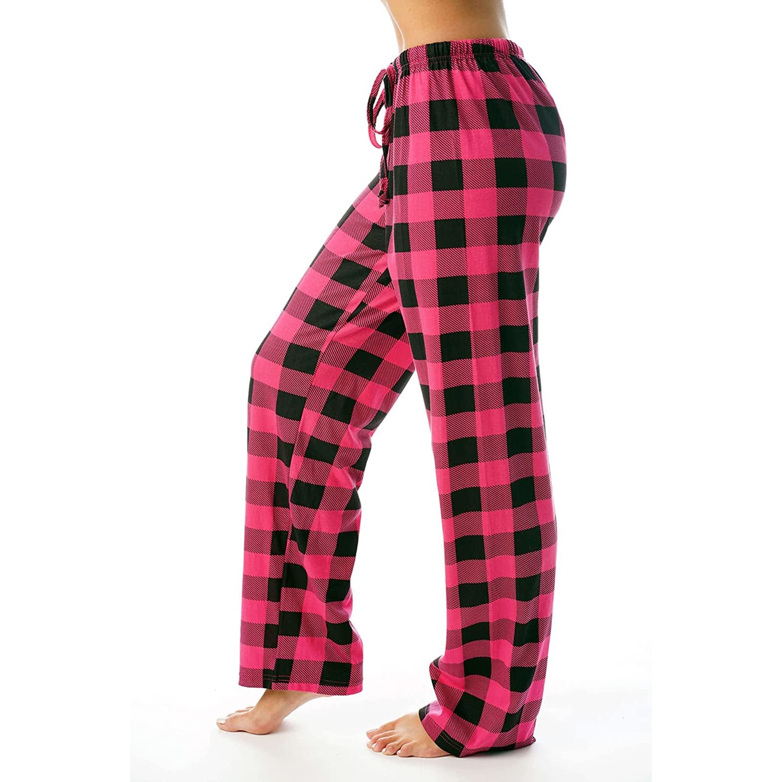 Pajama Pants for Women Plaid Pajamas Comfy Lounge Pants Plus Size Wide Leg Checkered Womens Fall Winter 2025 Plush Fuzzy Fluffy Flannel PJ Bottoms