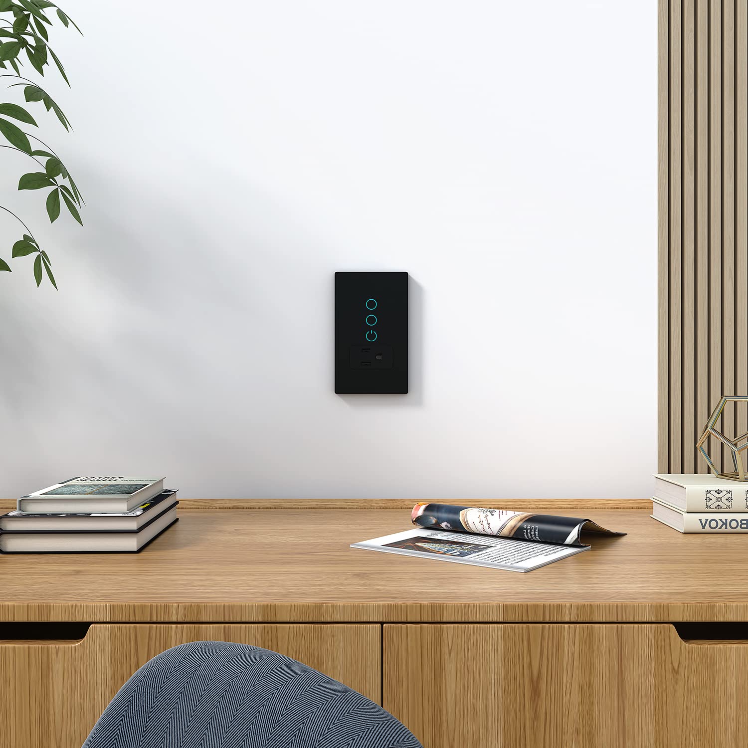 WiFi Smart Tuya Light Switch for Stairs Wall Socket American Plug Outlet Intelligent Glass Panel Remote Voice Control — view 7