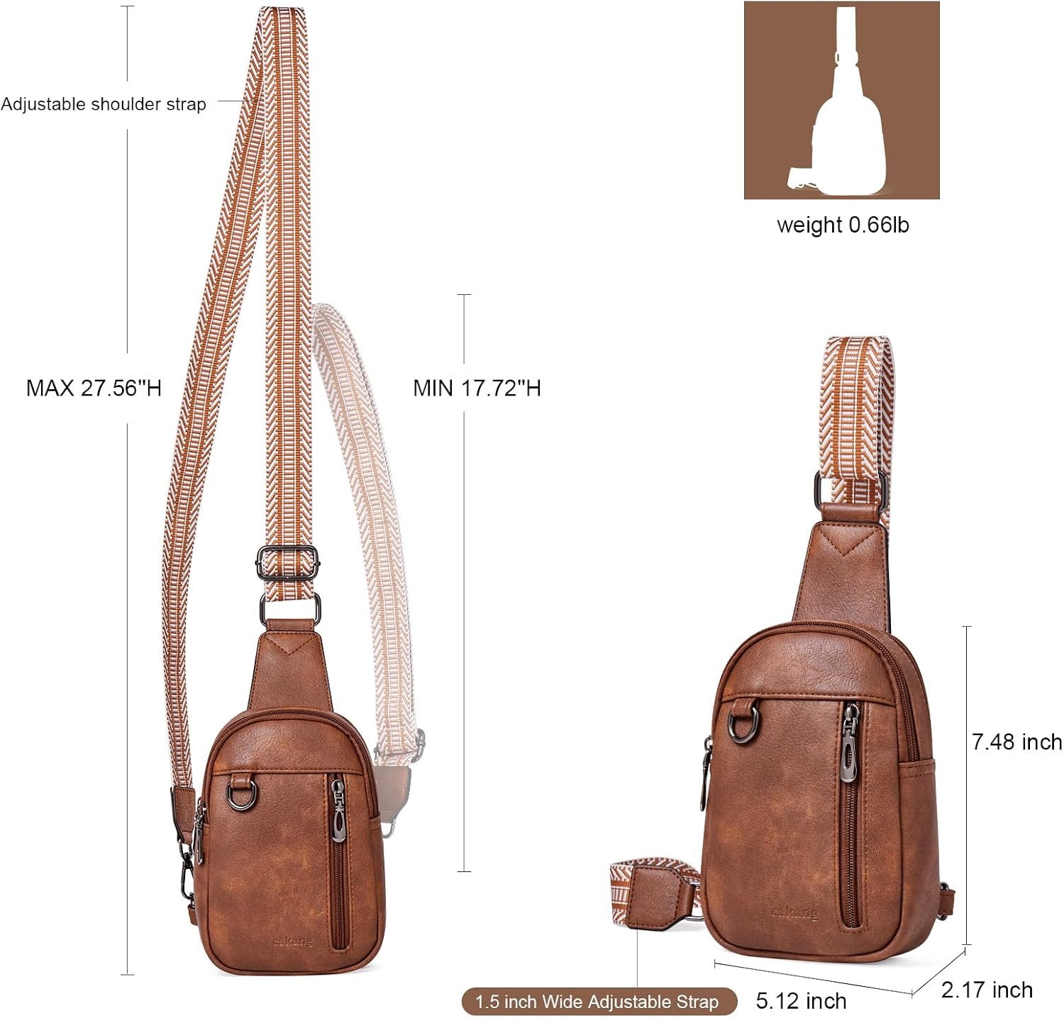 cakang Womens Sling Bag Crossbody Bags for Women Vegan Leather Sling Backpack Daypack Fanny Pack Crossbody Purse Travel