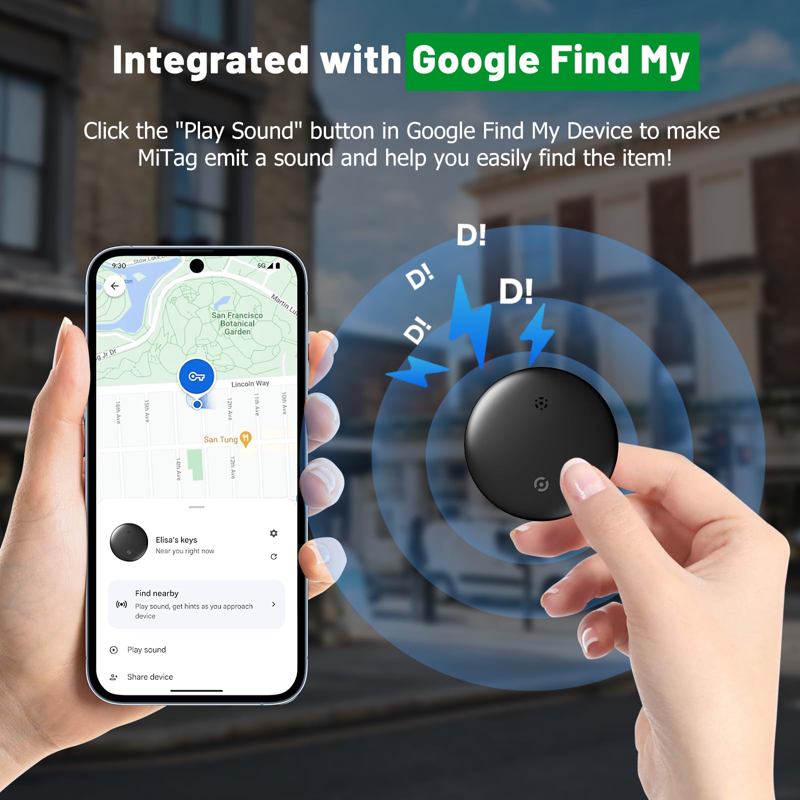Tracker Auto kompatibel mitGoogle Find My App,GPS-Tracker,Auto-GPS Tracker,Mini Car Locator Tag für Fahrzeuge & Gepäck,Kein ABO,Keine SIM,Echtzeit Ortung,Alarm- & Rückruf‑Funktion,Schwarz