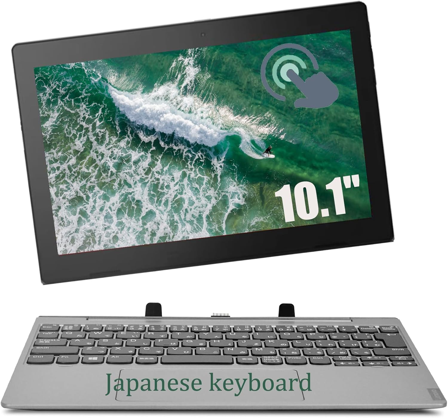 Lenovo IdeaPad D330-10IGM 2-in-1 Touchscreen Laptop, Intel Celeron N4000, 4GB RAM, 64GB SSD, 10.1" Display, Student Tablet, Japanese Keyboard, Windows 11 Pro (Renewed)