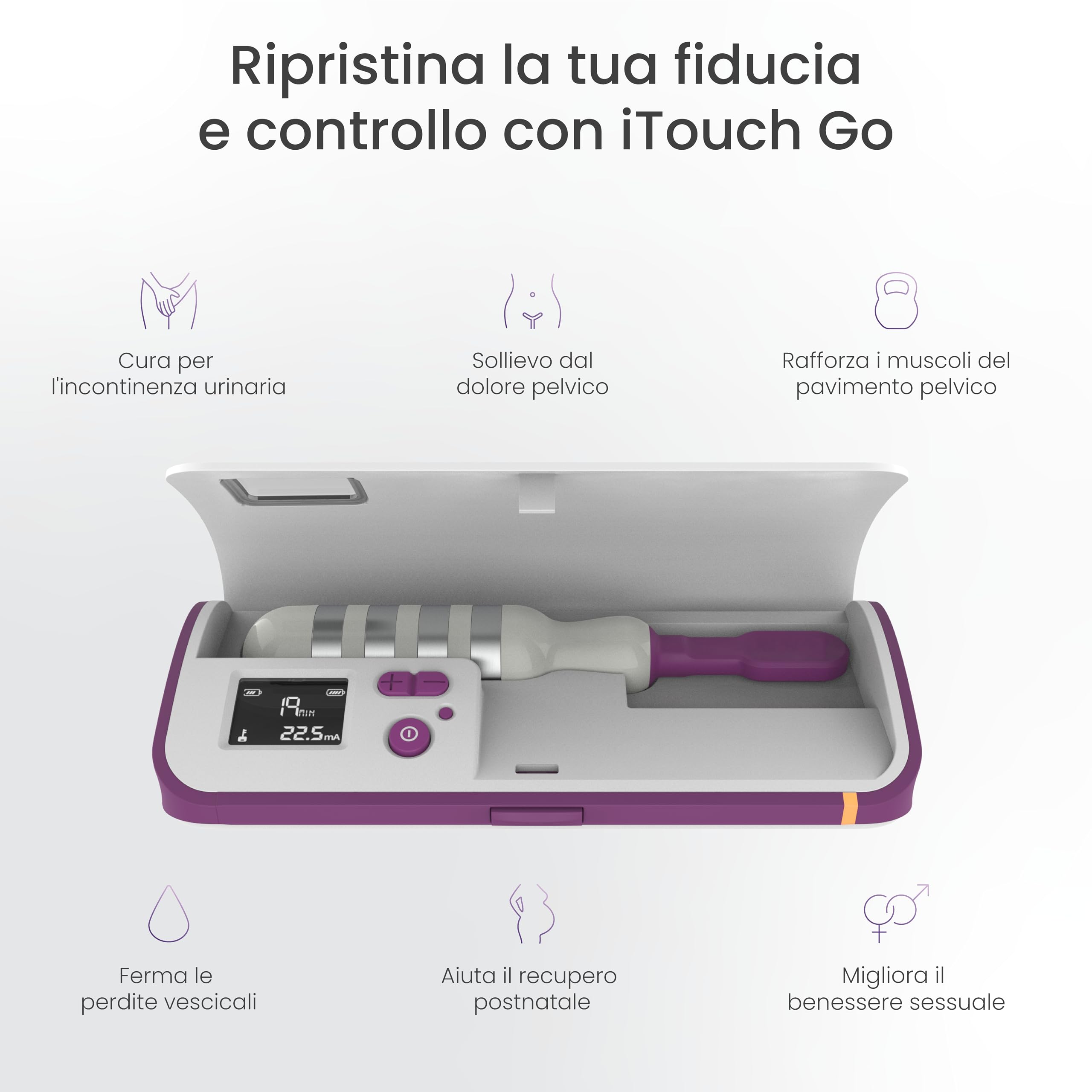 TensCare iTouch Go – Stimolatore Perineale Wireless | Dispositivo Kegel per Donne, EMS Clinicamente Testato per il Controllo della Vescica, Trattamento dell’Incontinenza e Recupero Post-Parto