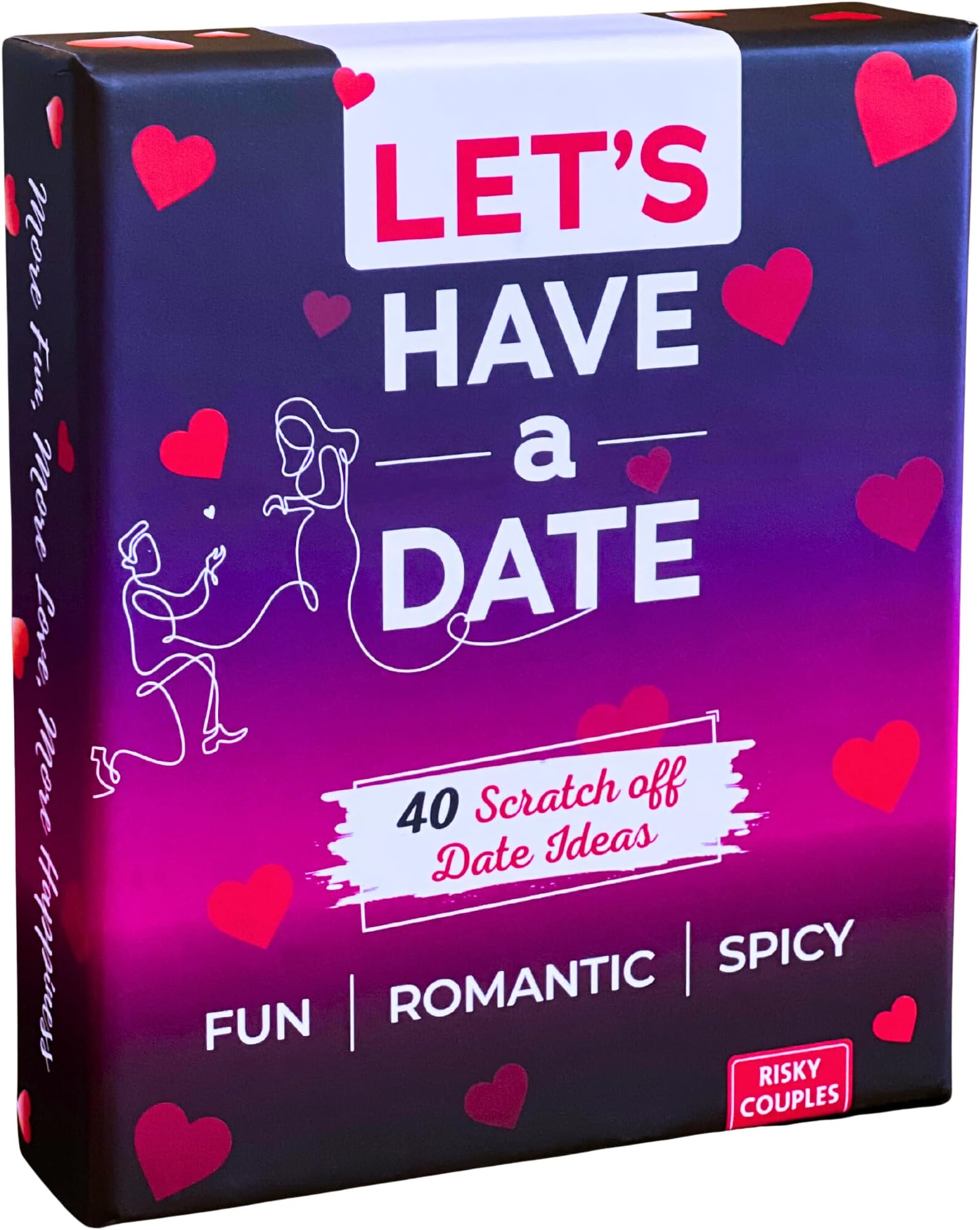 RISKY COUPLES Let's Have A Date - Fun & Romantic Date Night Ideas for - 40 Scratch Off Cards for a - Relationship Card Games