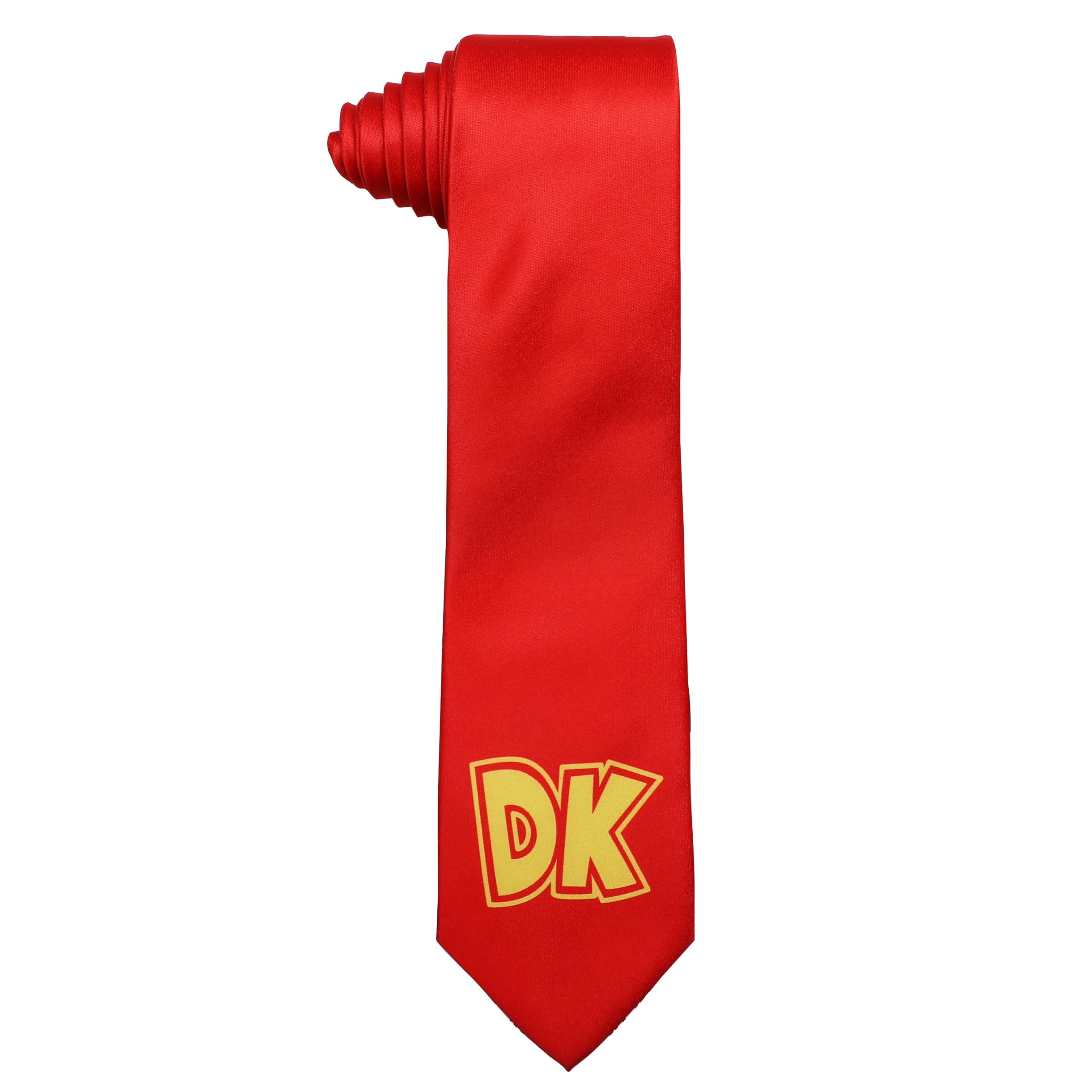 ASVP Shop DK Retro Gaming Fan Red Necktie – Bold Polyester Costume & Cosplay Accessory
