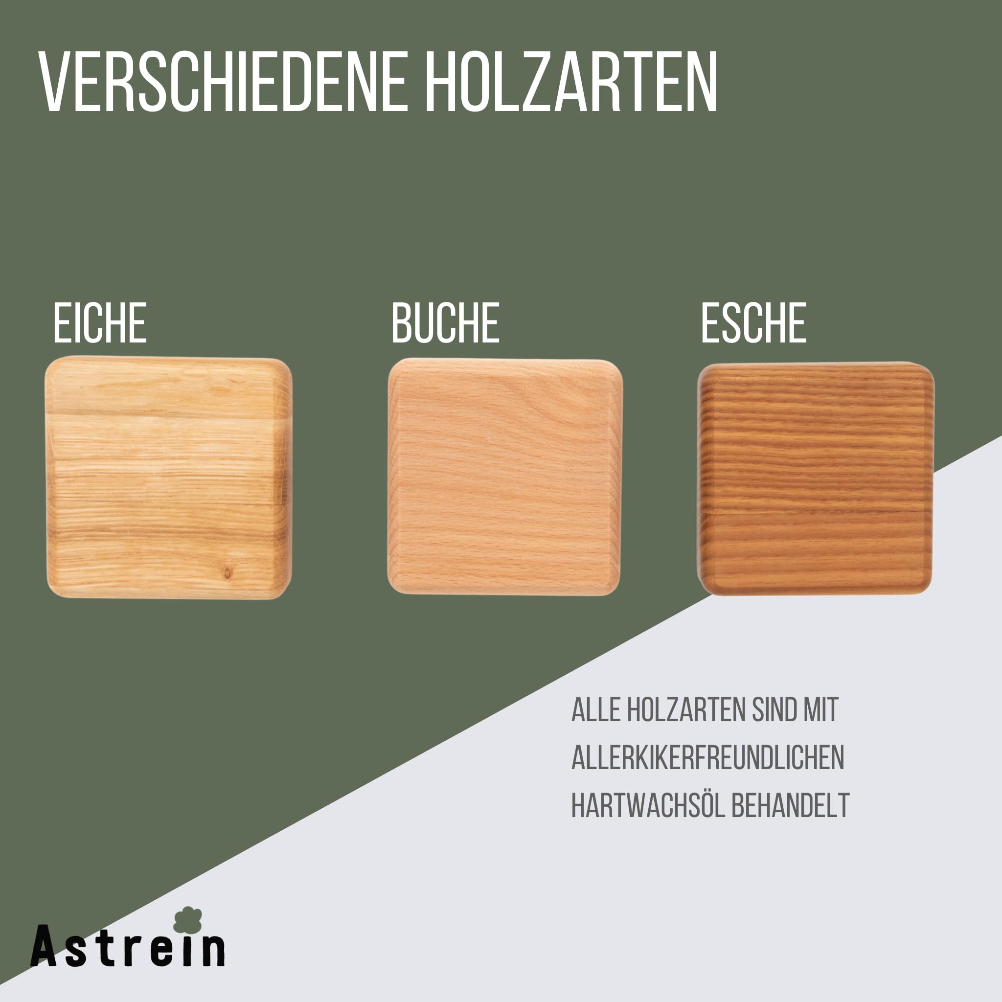 ASTREIN® | Magnetischer Schlüsselhalter | Wandhalterung aus Holz | Schlüsselbrett Magnetisch | Einzugsgeschenk | Selbstklebend (4er Set | Eiche)