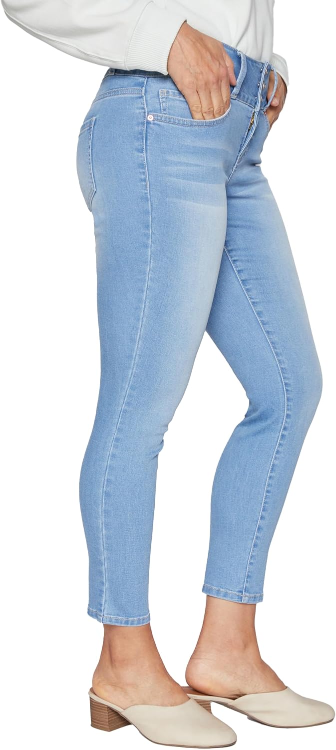 Royalty For Me Womens Women's Petite 3 Button High Rise Skinny Jean