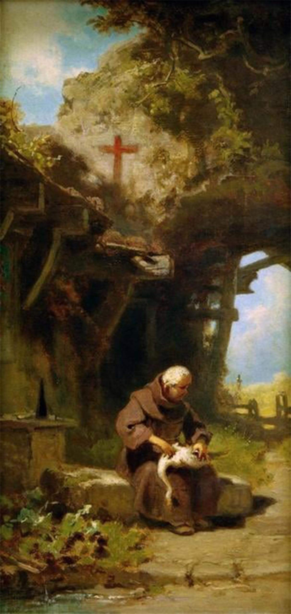 Artxlxxbn No Frame Famous Prints Artwork Pictures Poster Painting Art A Goose Plucking Re By Carl Spitzweg Artwork Landscape Pictures For Home Decor 60X90cm