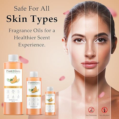 Miniatura 5 de Aceite aromático de pepino y melón de 4 onzas líquidas. Aceite perfumado para hacer jabón, velas, bombas de baño, mantequillas corporales. Utilizado