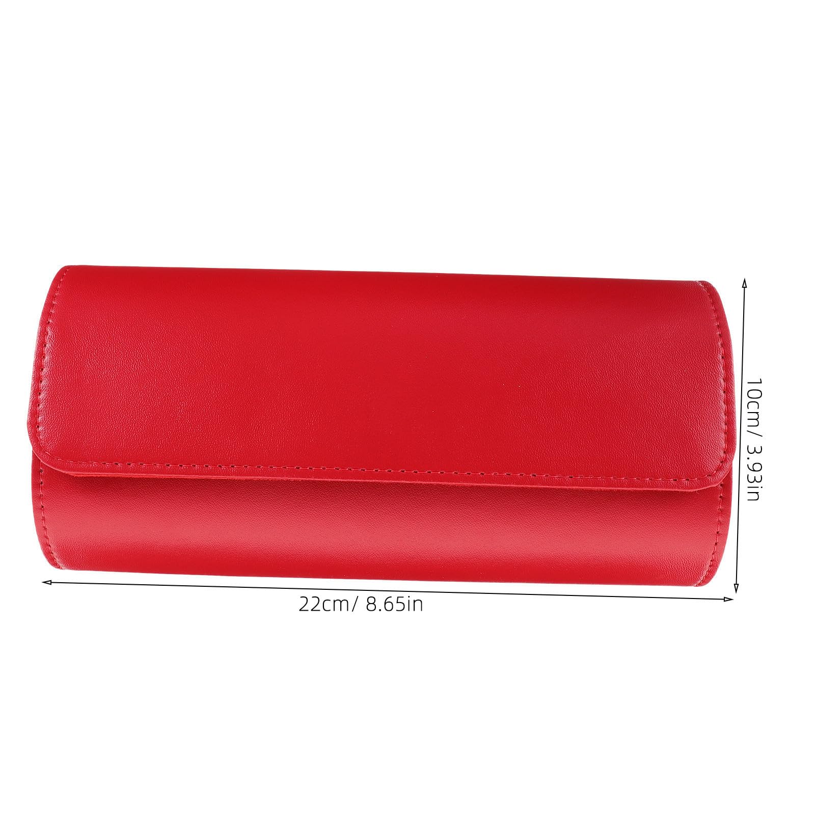 SHINEOFI Estuche Enrollable para Relojes de Cuero Rojo 3 Compartimentos