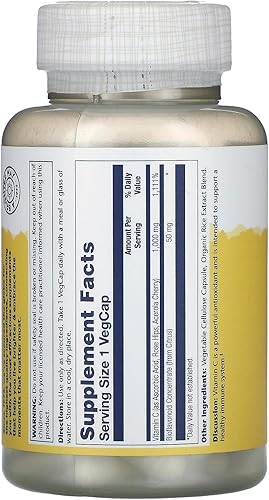 Miniatura 2 de Solaray Suplemento C con rosa mosqueta, acerola, bioflavonoides, 1000 mg, 100 unidades