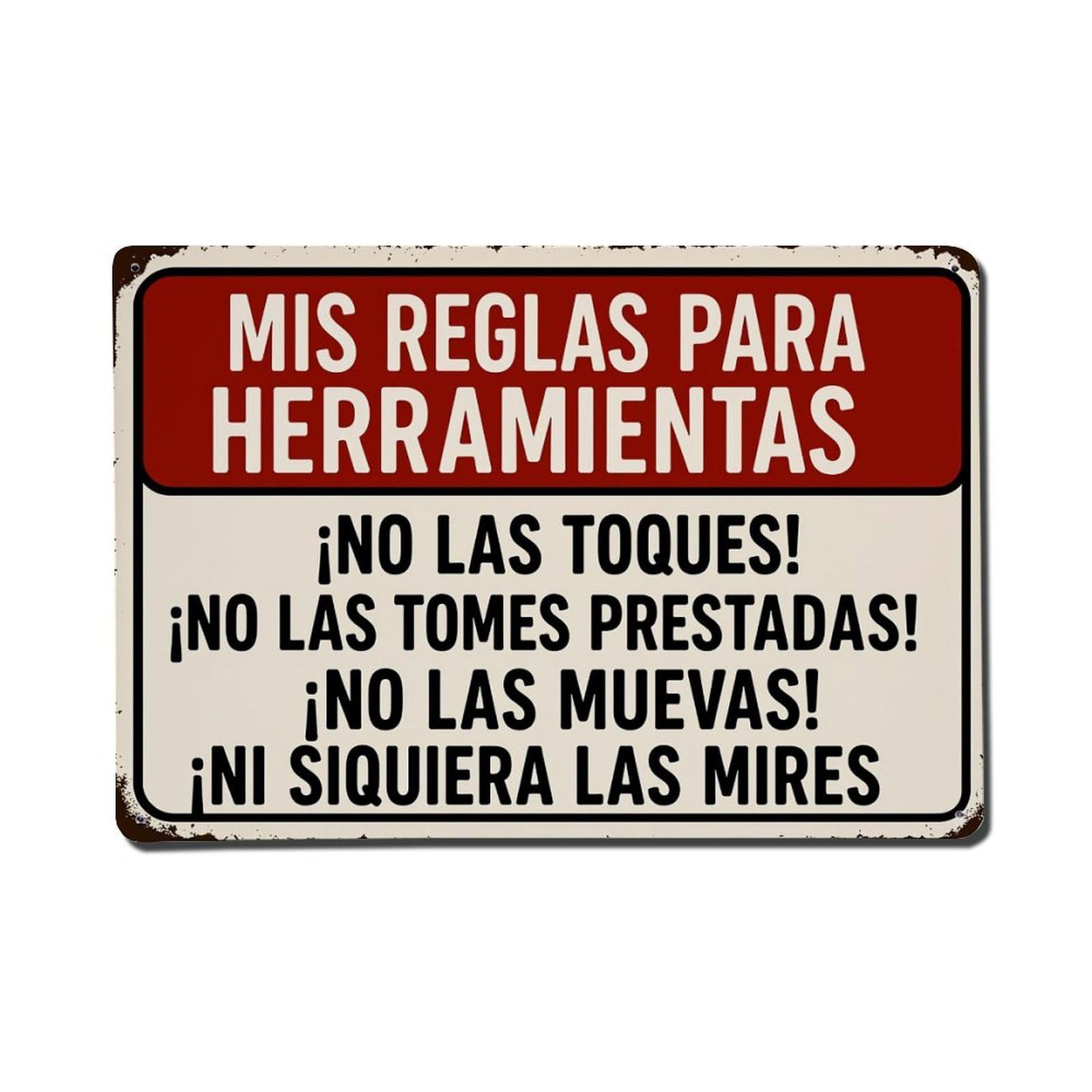 My Rules For Tools Tin Sign Vintage Metal Poster, Home Bar Garage Man Cave Cafe Indoor & Outdoor Wall Decoration 8x12Inches