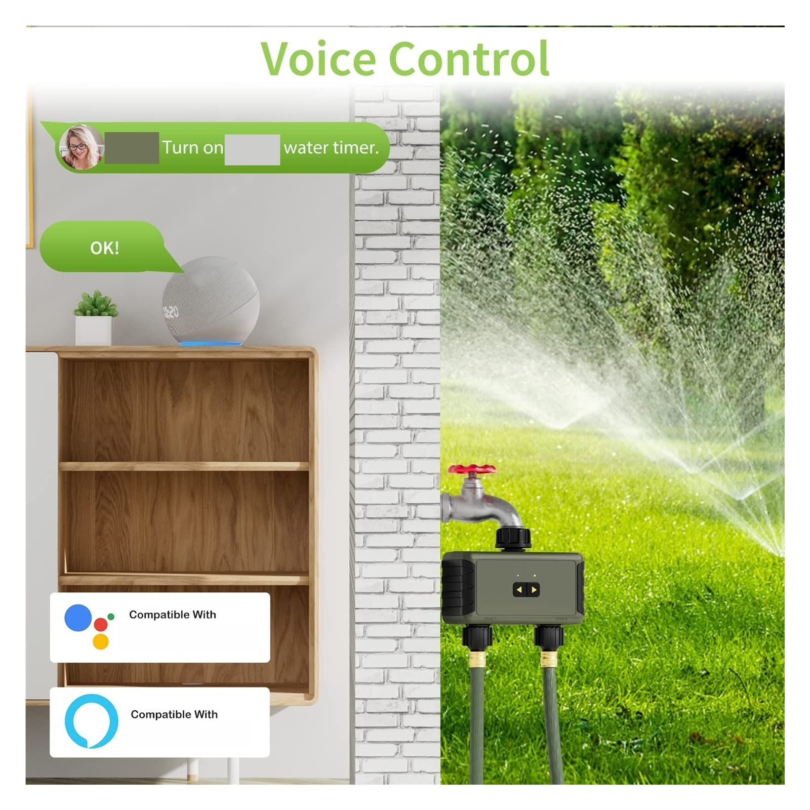 Temporizador de riego inteligente for jardín, controlador de riego por goteo automático, válvula de agua, de riego automático for jardín