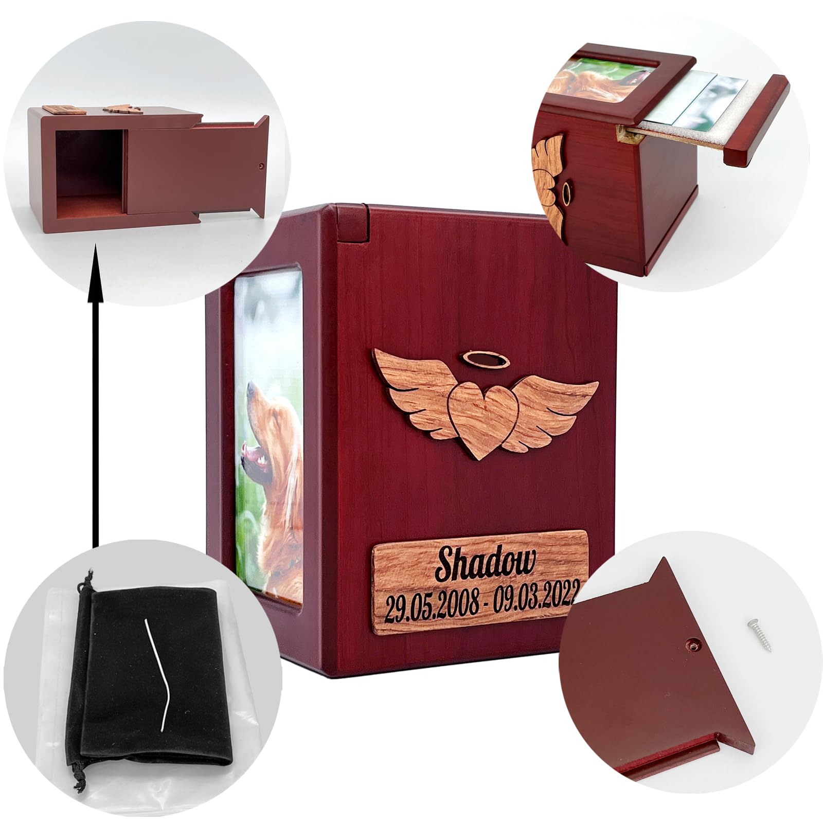 Urna Per Animali Personalizzata - Legno Con Nome E Data - Per Cani E Gatti - Foto 4