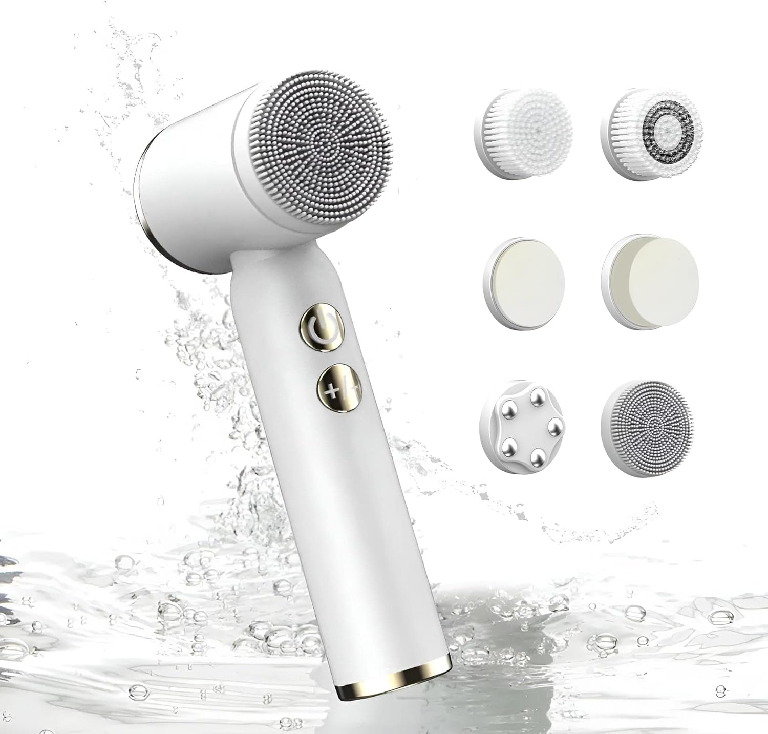 MZ-400 Elektrische gezichtsreinigingsborstel, 6-in-1, massageapparaat en lichaamsreiniger met geluidsvibratie